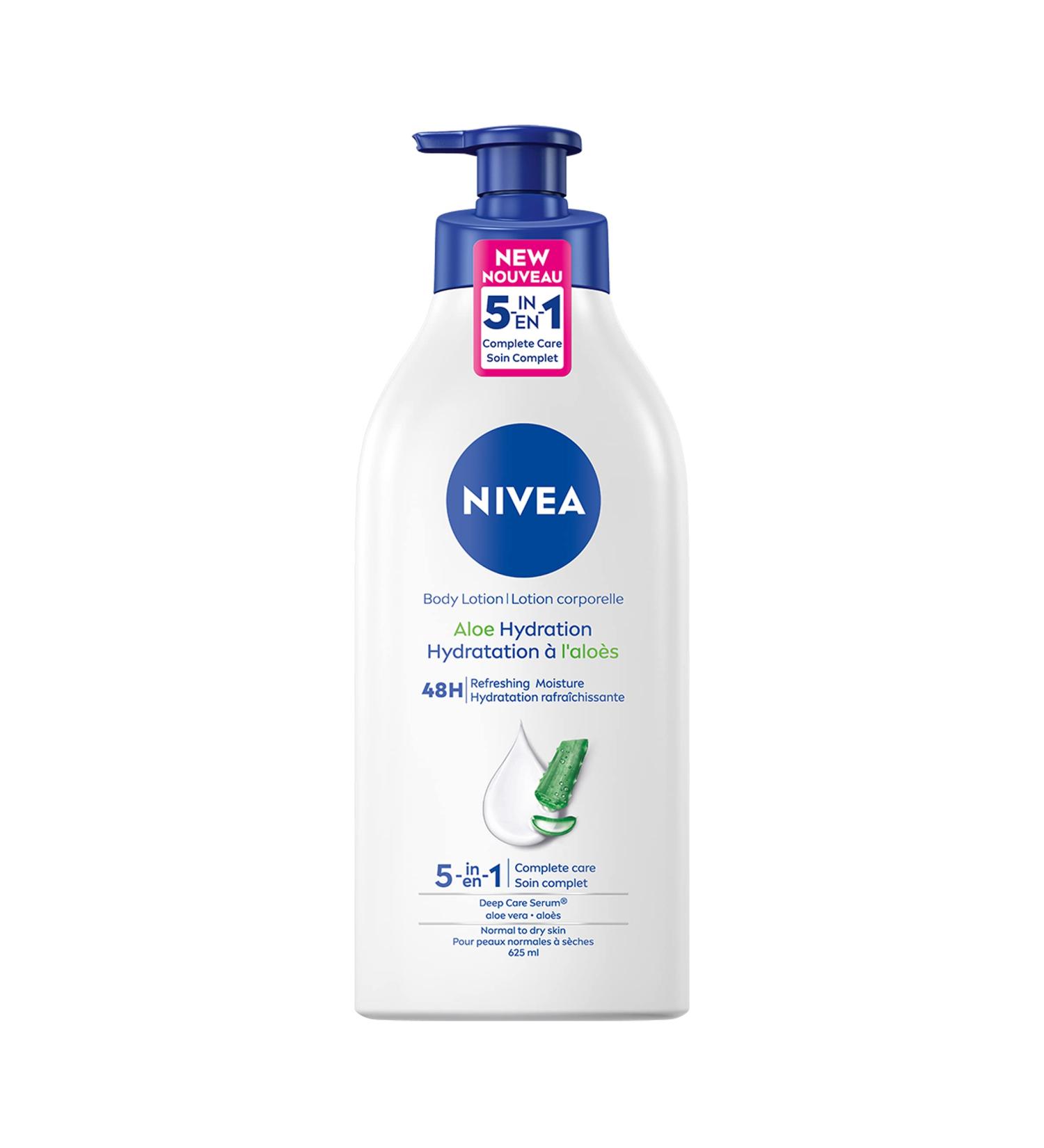 NIVEA Aloe Hydration Body Lotion | 48H Refreshing Moisture | For All Skin Types Normal to Dry Skin | Non-greasy Lightweight | with Aloe Vera | Daily Moisturizier | 625mL Pump Bottle - Buy Online on GoSupps.com