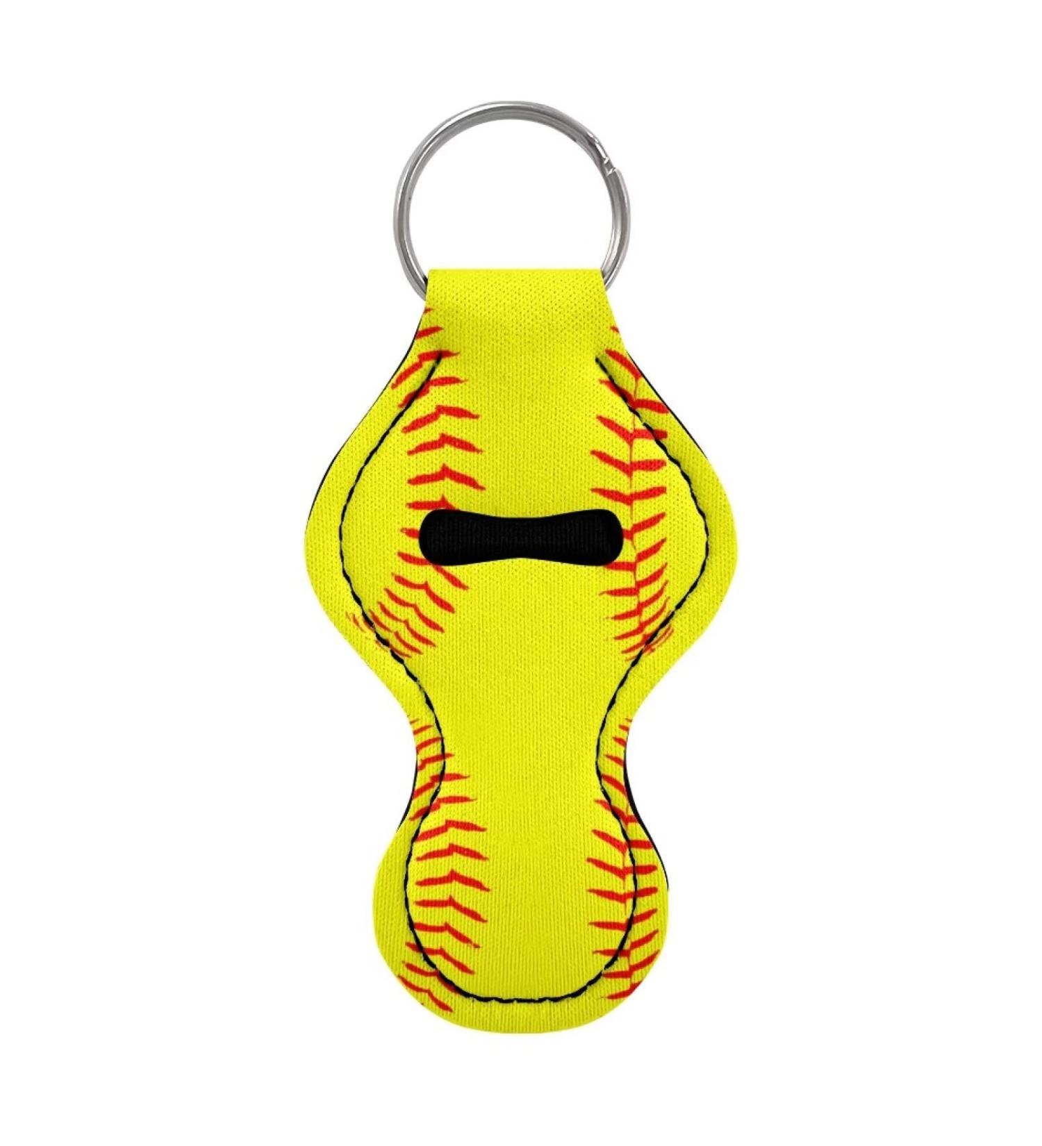 Poceacles Women's and Girls' Keychain - Lipstick - Glossy Lip Balm - Neoprene Pouch - Wrist Strap Yellow Baseball. - Buy Online on GoSupps.com