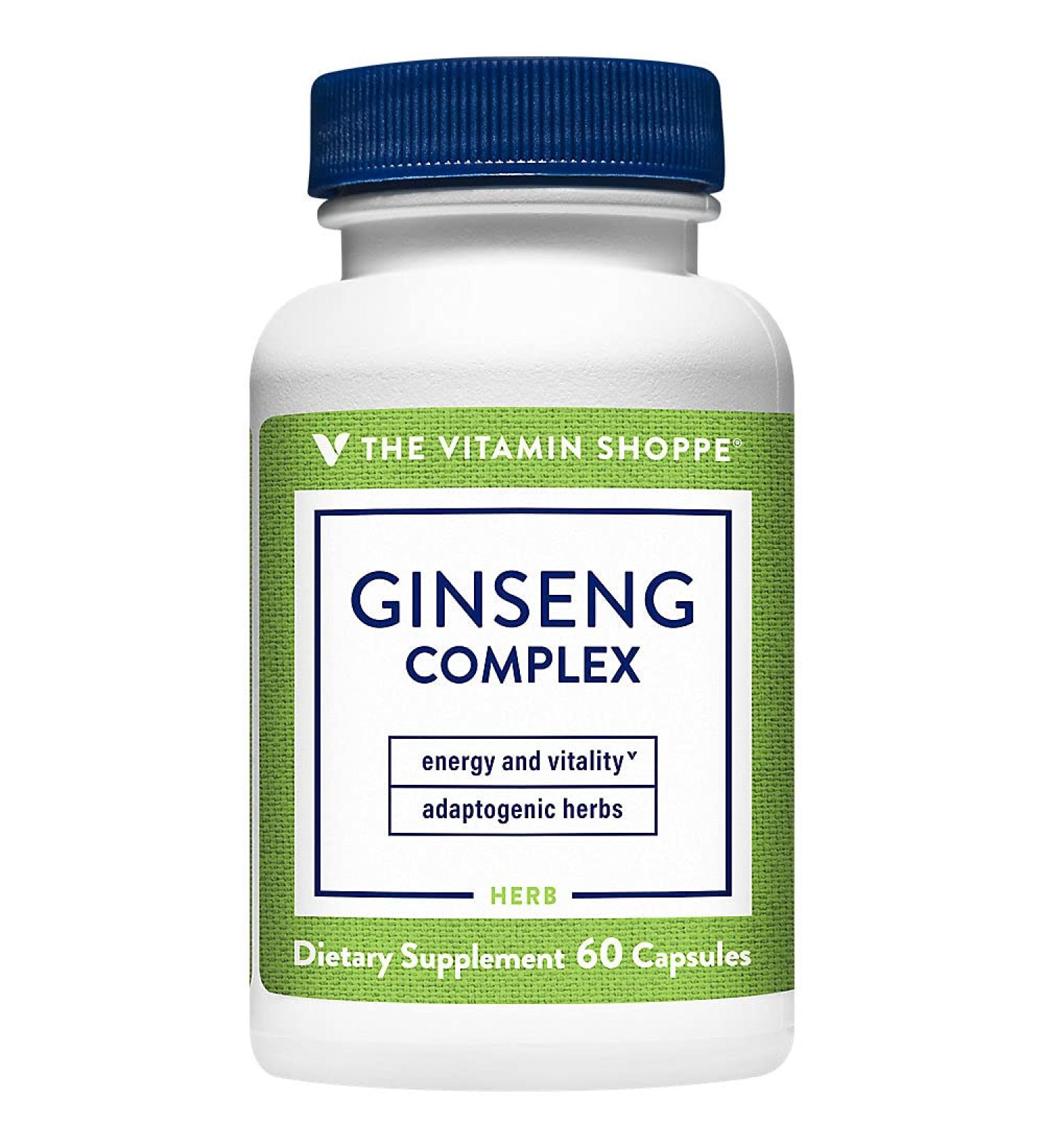 The Vitamin Shoppe Ginseng - Energy Support Mental Clarity & Adaptogenic Wellness (60 Capsules) 60 Count (Pack of 1) - Buy Online on GoSupps.com