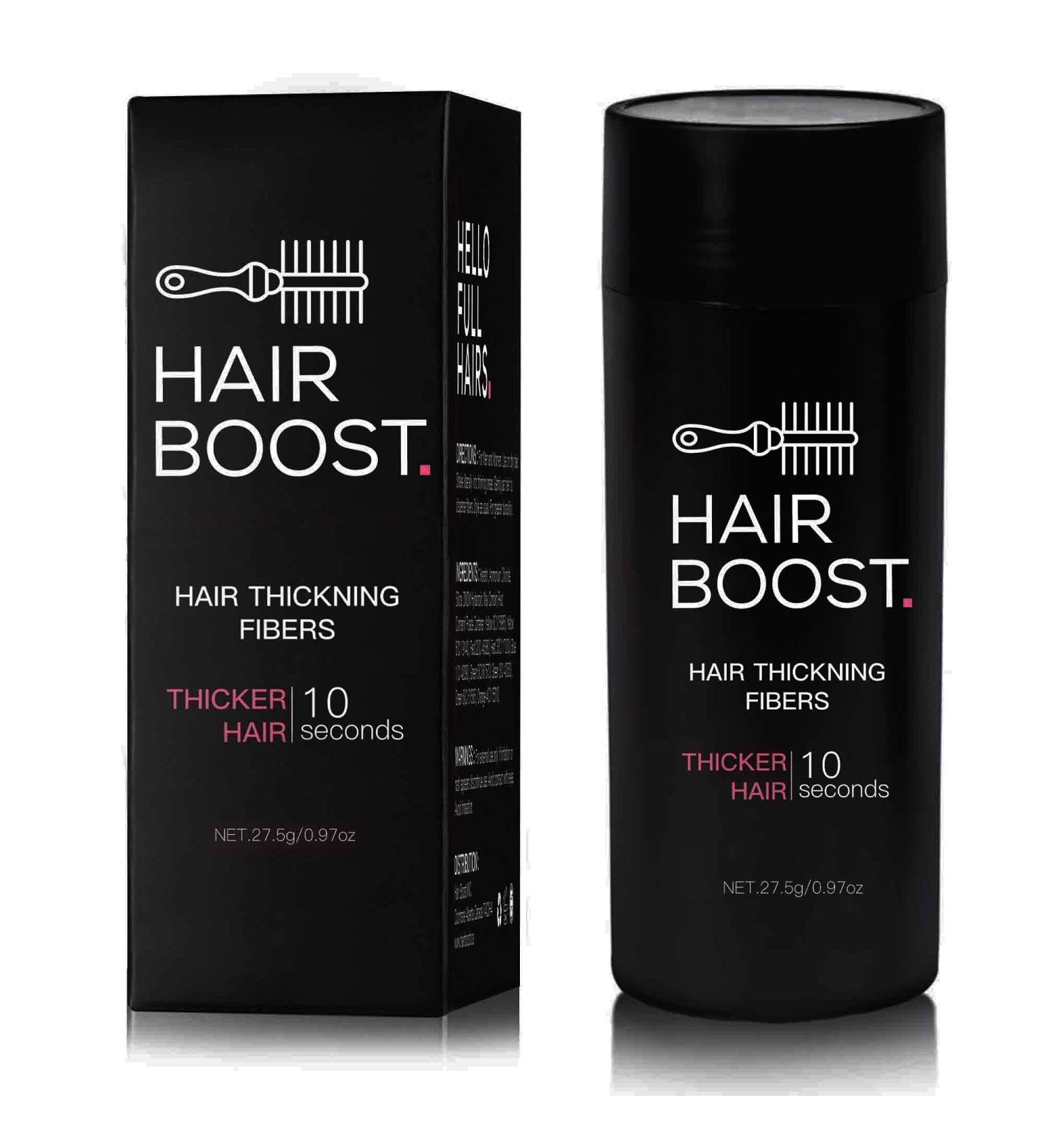 Hair Boost Hair Building Fibers (27.5g) - Instant Hair Thickening for Thinning Hair - Light Brown Hair Powder for Men & Women - Buy Online on GoSupps.com