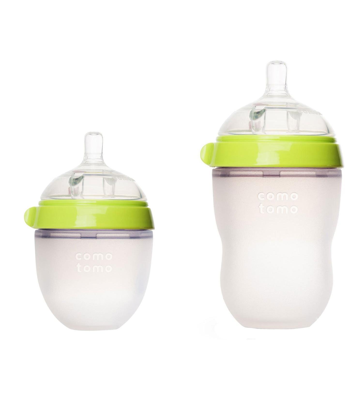 Comotomo - Natural-Feel Baby Bottles - 8oz Bottle + 5oz Bottle Pack - Green