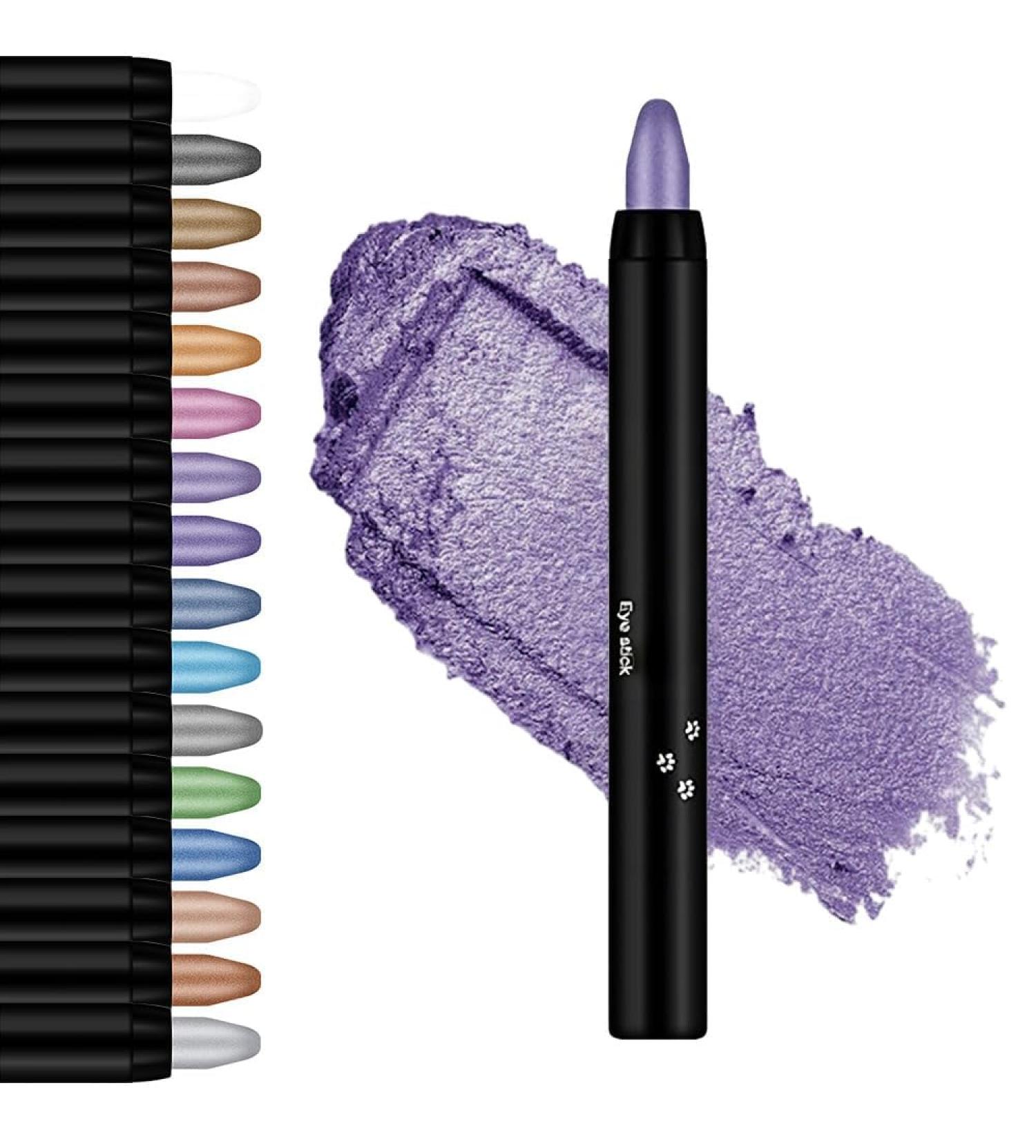 Cream Eyeshadow Stick Highlighter Eyeshadow Pencil Crayon Glitter Eyeshadow Stick Long Lasting Waterproof Eye Shadow Highlighter Stick Make Up Eyeshadow Shimmer Stick (#09 Violet) - Buy Online on GoSupps.com