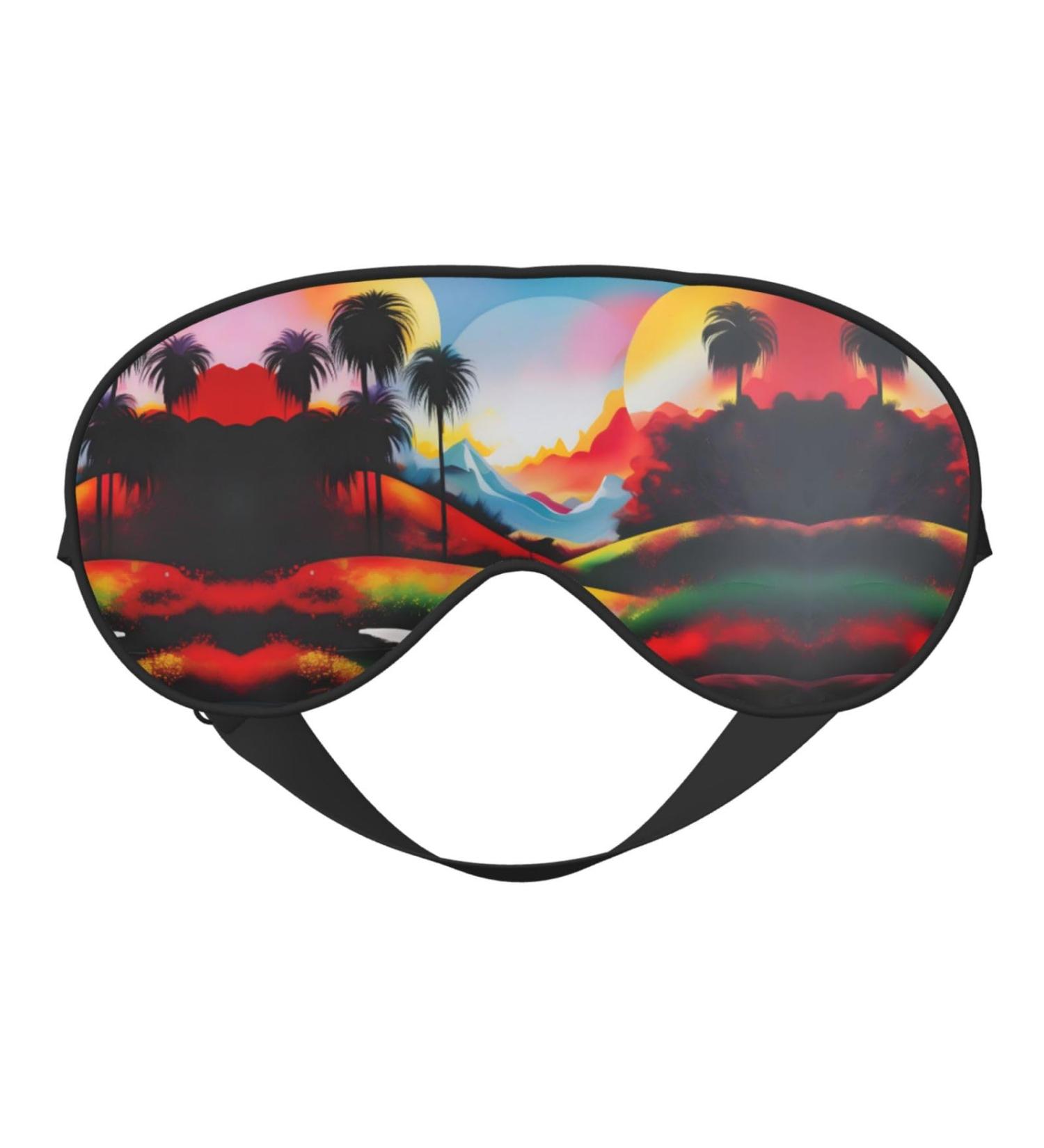 SSIMOO Landscape Painting Soft Sleep Eye Mask | Breathable Eye Patch for Women | Perfect Travel Relaxation Accessory - Black - Buy Online on GoSupps.com