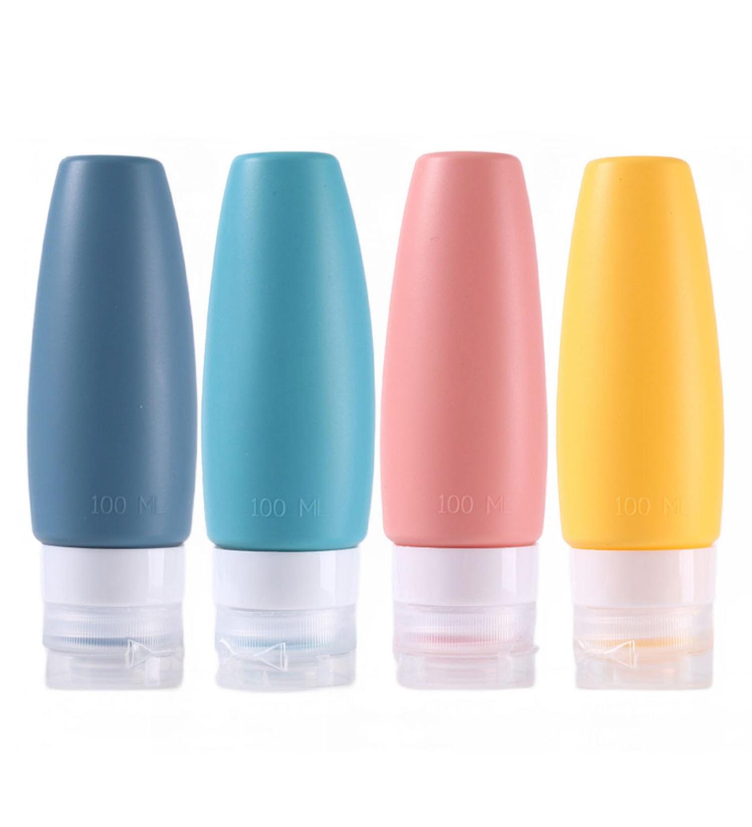 LECUNE 4-Pack 100ml Silicone Travel Bottles - Perfect for Shampoo Lotion & Cosmetics with Plastic Bags & Label | Leak-Proof & TSA Approved - Buy Online on GoSupps.com
