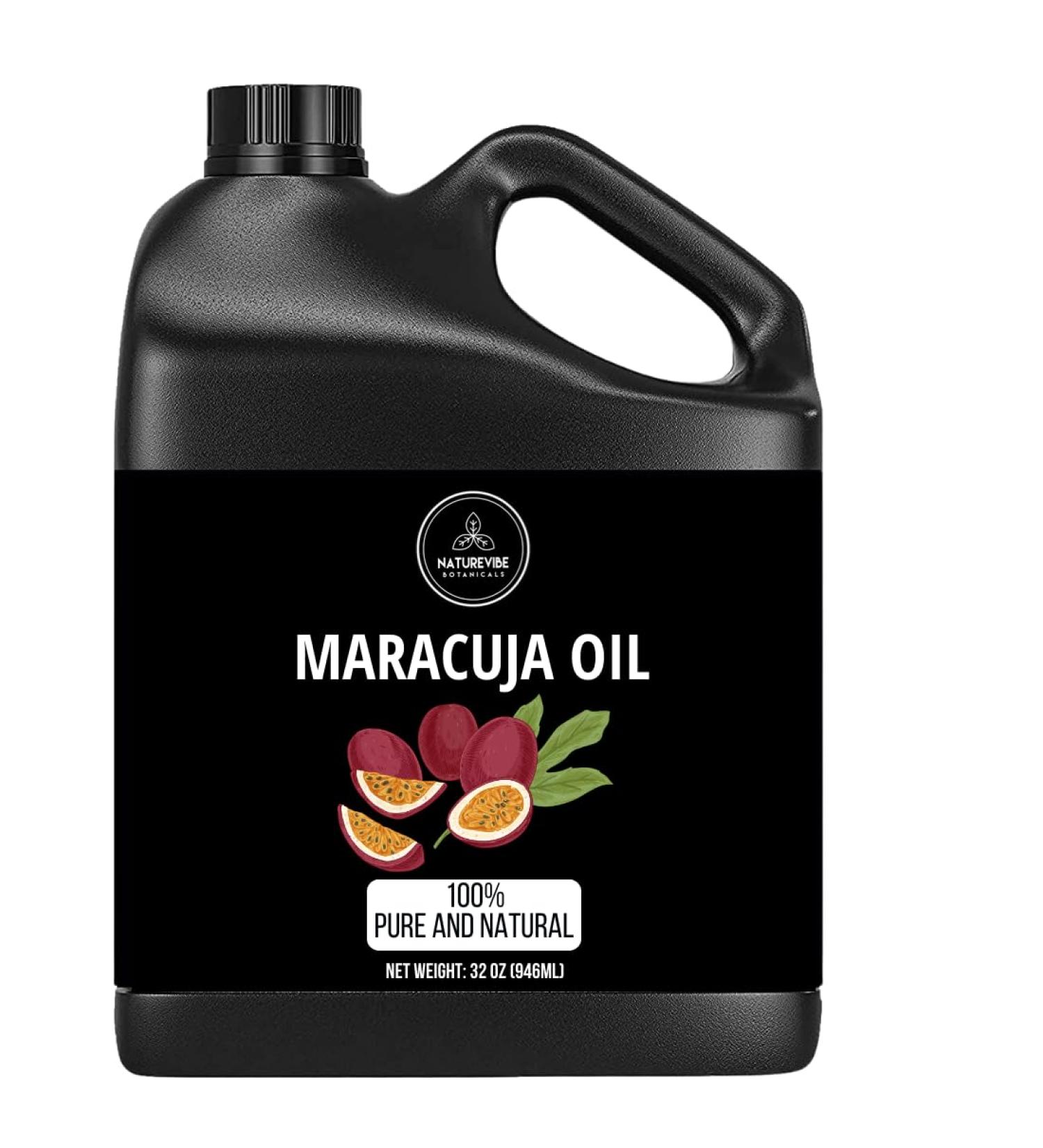 Naturevibe Botanicals Maracuja Oil 32 Ounces | 100% Pure and Natural | Great for Skin Care and Hair Care - Buy Online on GoSupps.com