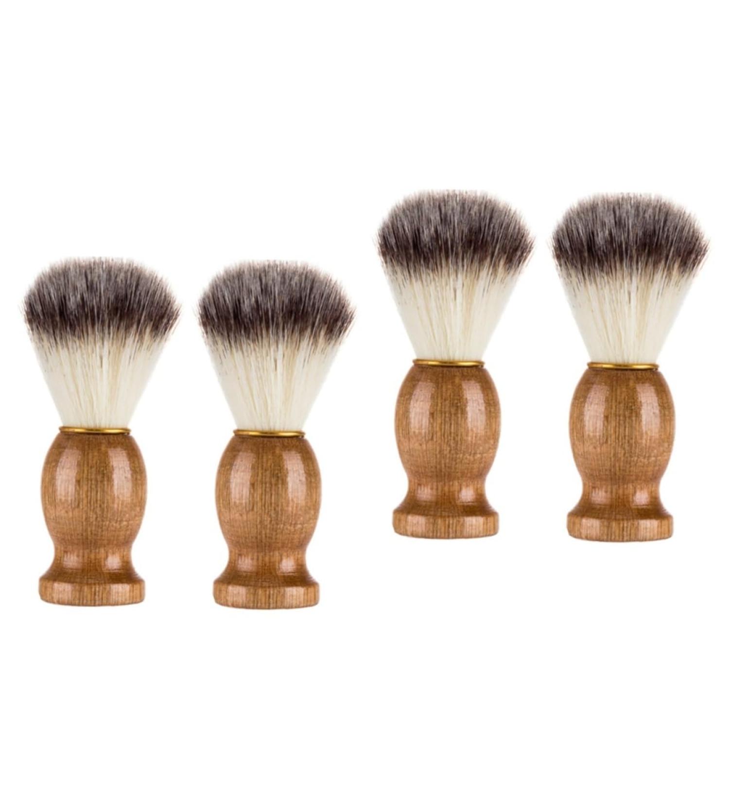 Fomiyes 4-Piece Shaving Brush Set | Soft Fur Beard & Hair Brushes for Men | Ideal for Beard Care & Shaving - Buy Online on GoSupps.com