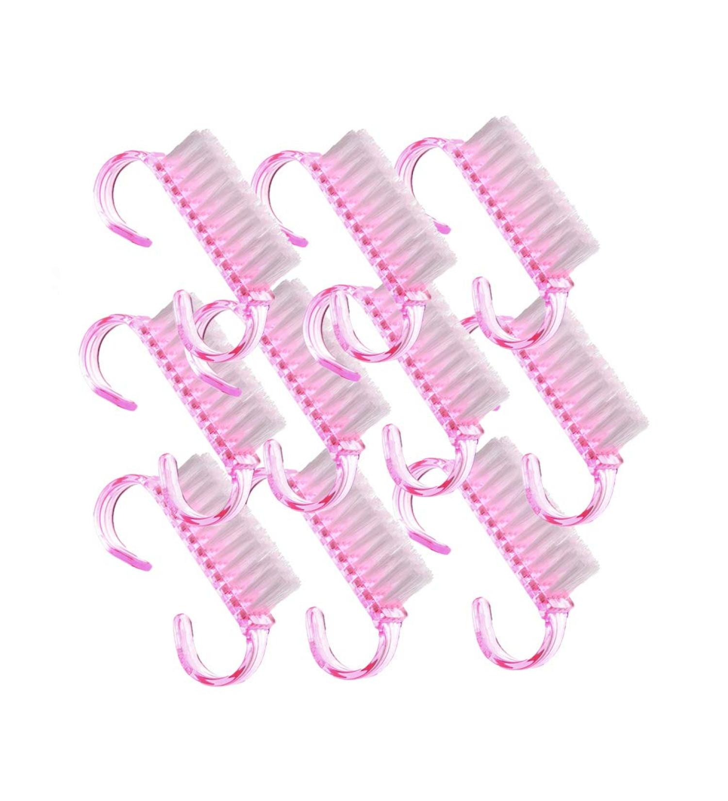 Fliyeong Premium 10pcs Nail Brush Set - Pink Nail Art Dust Cleaning & Mini Manicure Pedicure Tools | International Shipping Available - Buy Online on GoSupps.com