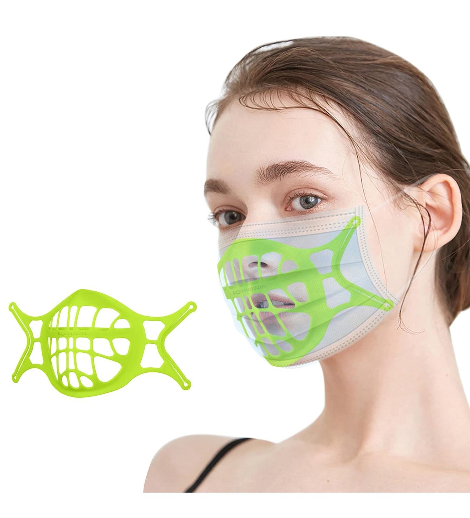 3D Mask Bracket Silicone 3D Breath Support For Face Covering Reusable Face Bracket Inner Support Frame For More Breathing Space Cool Breathe Cup For Nose Breathing Smoothly Green - Buy Online on GoSupps.com