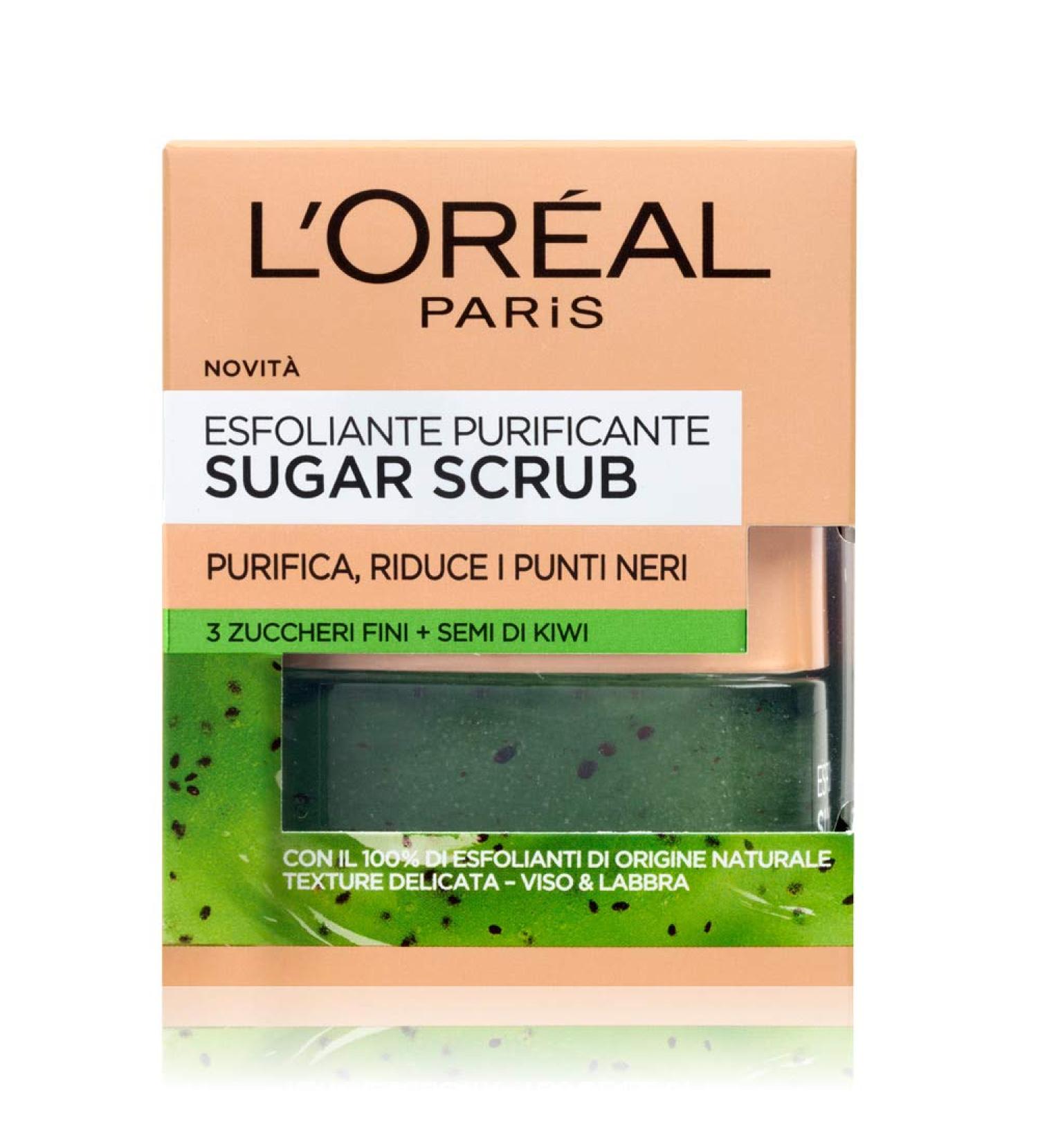 L'Or al Paris Sugar Scrub for Face & Lips - Kiwi Seed Exfoliating Cleanser 50ml 273g Pack - Shop Internationally - Buy Online on GoSupps.com