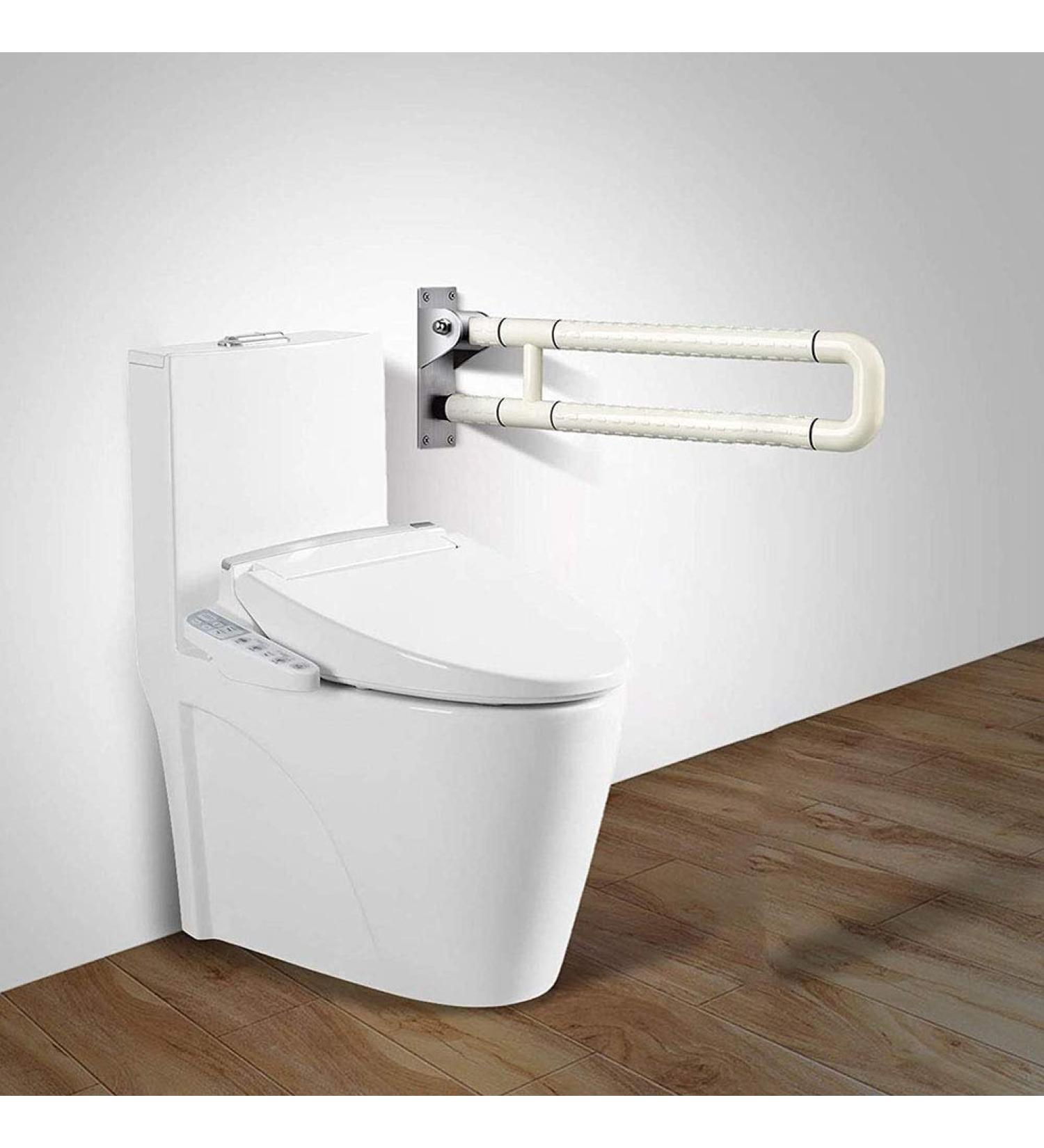 Foldable Support Handle Rail Bathroom Grab Bar Folding No slip Stainless Steel Toilet Handrail Bracket Senior Bathroom Assist Handrail with Luminous Indicator Ring - Buy Online on GoSupps.com