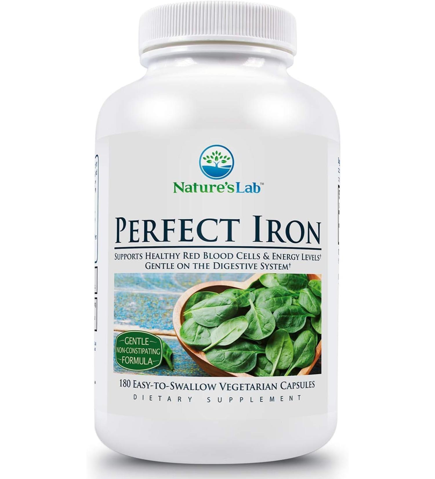 Perfect Iron 25mg Dietary Supplement - Gentle Non-Constipating Formula - 180 Capsules - Buy Online on GoSupps.com
