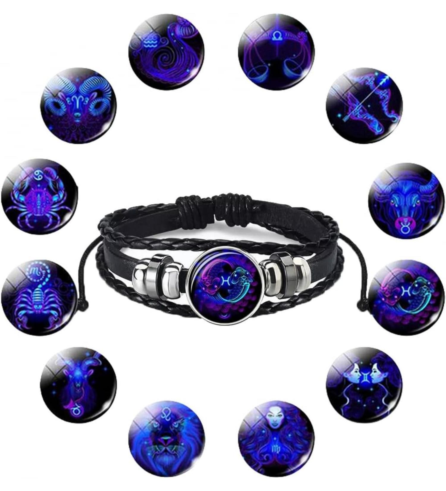 TURSHI Signs Spirit Bracelet 12 Constellation Handmade Bead Woven Multilayer Leather Bracelet Handmade Multilayer Adjustable 12 Constellation Bracelets Glow In The Dark Bracelet for Women Men Full: - Buy Online on GoSupps.com