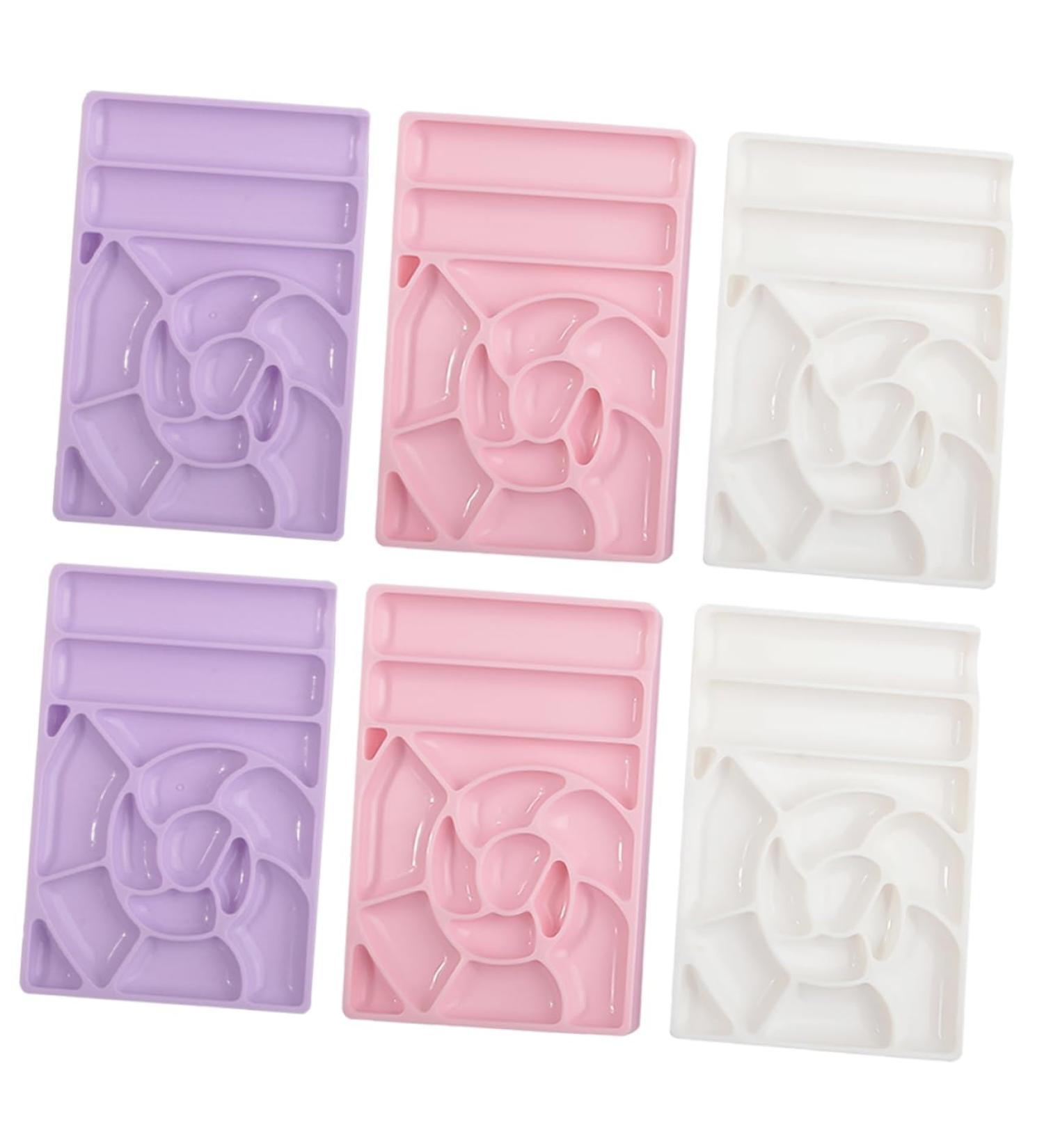 FRCOLOR 6 Pieces Nail Polish Mixing Plates Nail Polish Dish For Manicure Multigrid Design Easy To Clean Easy To Use Suitable For Nail Art Color Blending - Buy Online on GoSupps.com