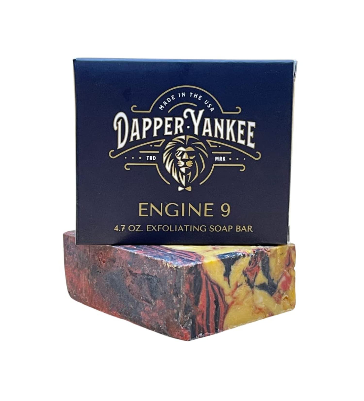 Dapper Yankee Engine 9 Exfoliating Natural Soap Bar - Revitalize Your Skin - Buy Online on GoSupps.com