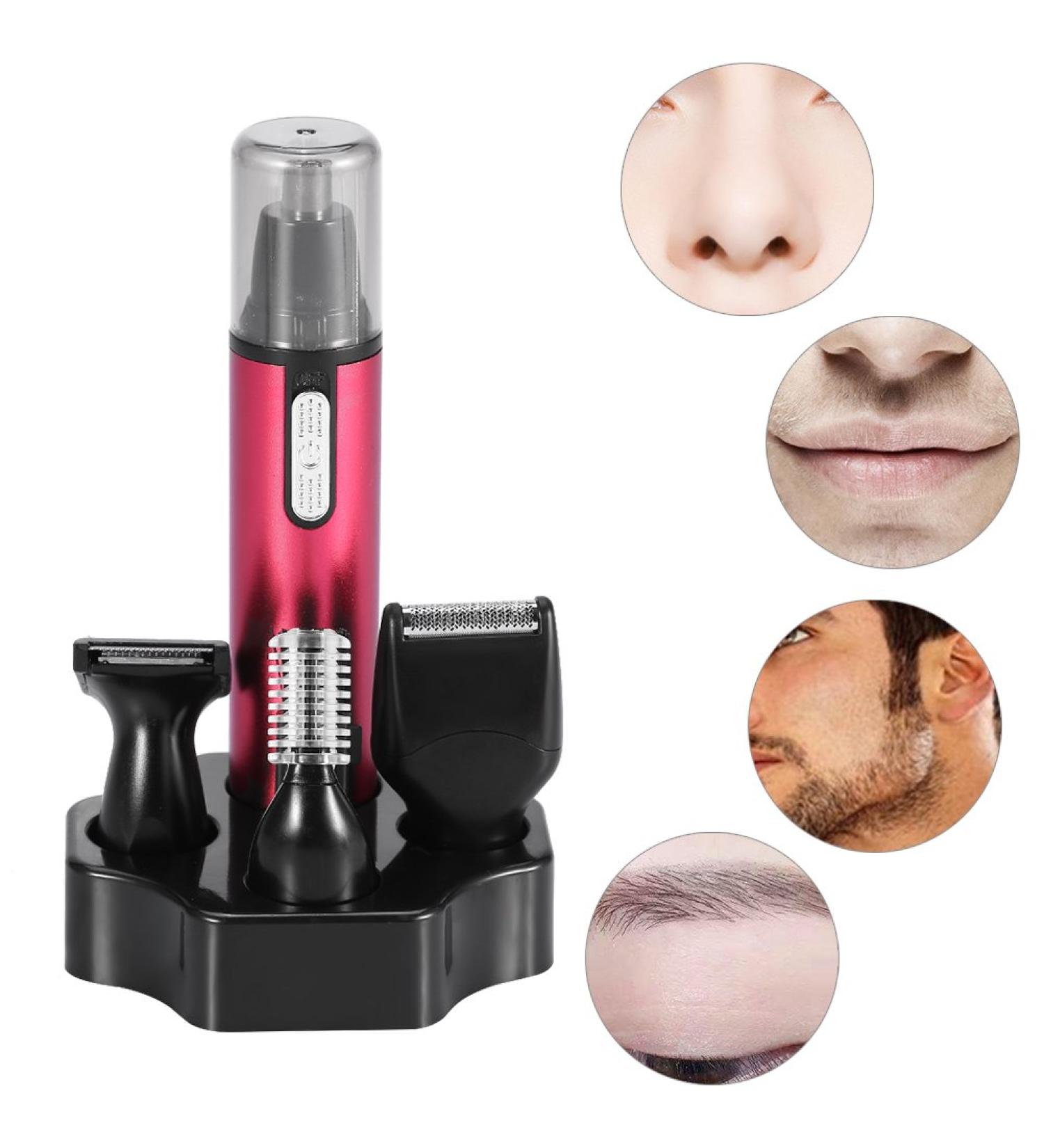 4 in 1 Electric Hair Trimmer Kit - 360 Nose Eyebrow Beard & Ear Trimmer Shaver for Face & Body - International Shipping Available - Buy Online on GoSupps.com