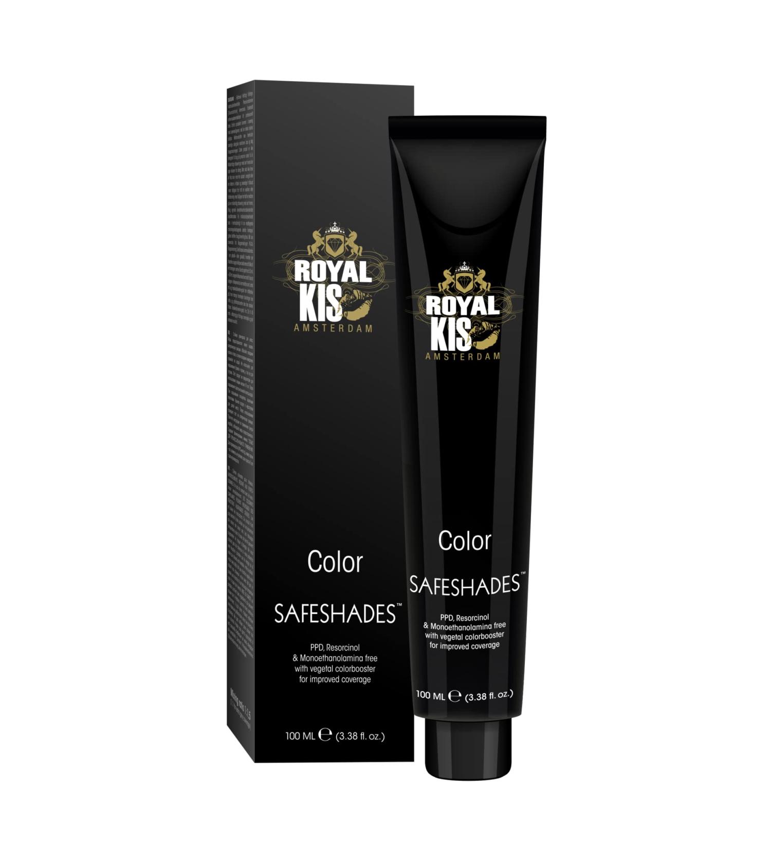 KIS Royal KIS SafeShades - Permanent Hair Cream - 100 ml - 5C - High opacity long-lasting color and naturally shiny hair - Free from PPD MEA and Resorcinol