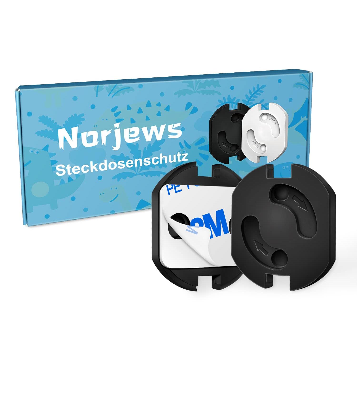 Norjews Child Locking Socket Protection (20 Pieces) - Rotary Mechanism Safety for Babies & Children - Black Socket Fuse - Buy Online on GoSupps.com