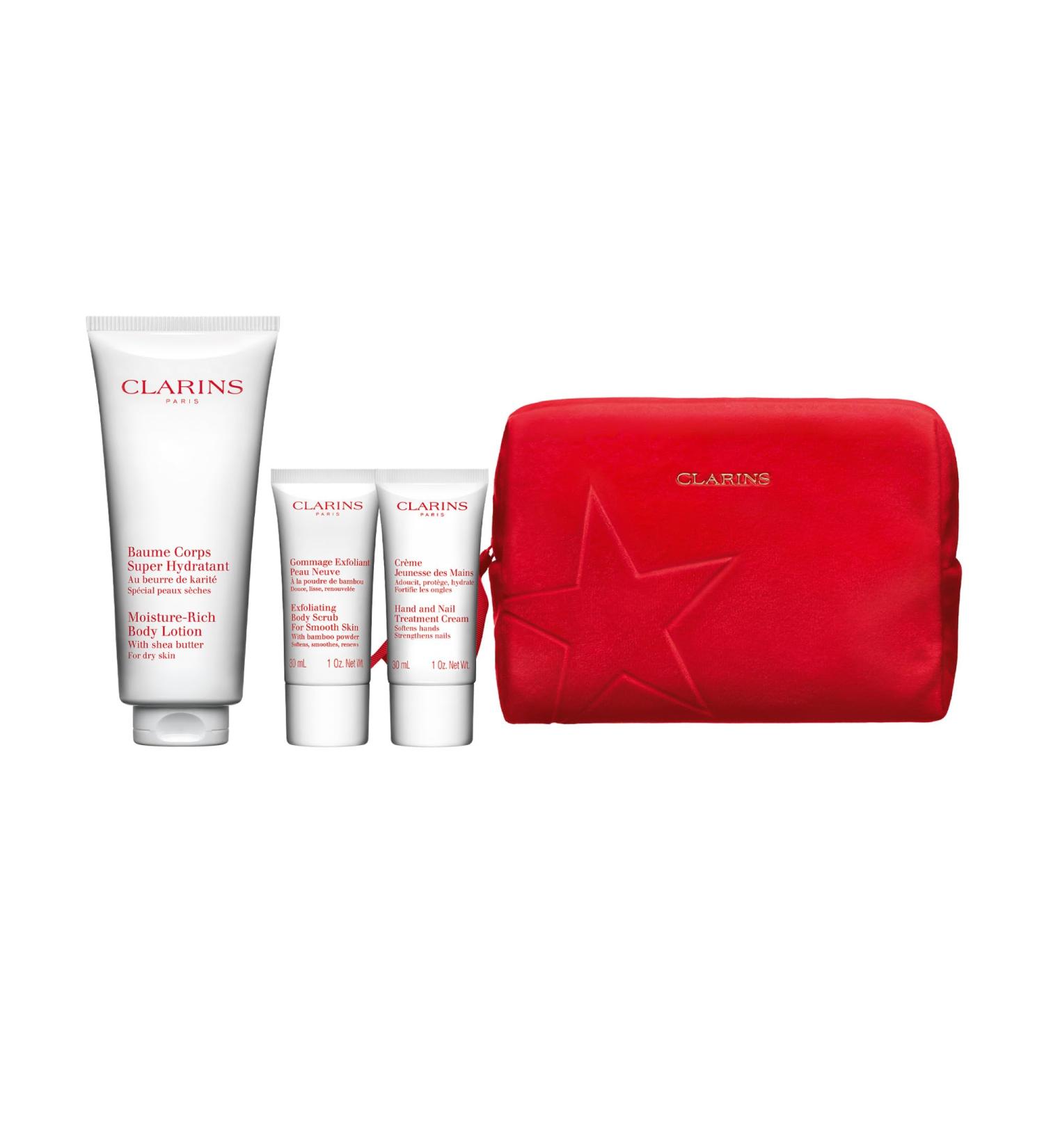 Clarins Gift Set | Body Care Essentials 260ml | Worth 80 | Tonic Hydrating Oil-Balm 200ml Tonic Bath & Shower Concentrate 200ml Moisture-Rich Body Lotion 100ml - Buy Online on GoSupps.com