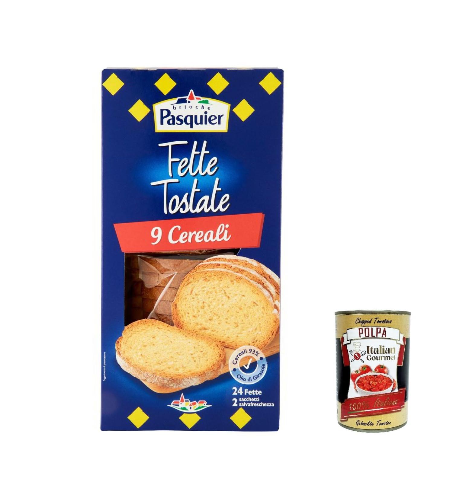  Italian Gourmet E.R. Pack of 6 Pasquier Gras Biscottate ai 9 Cereali oven-baked bread rusks with 9 grains 240g + Italian Gourmet Polpa 400g - Buy Online on GoSupps.com