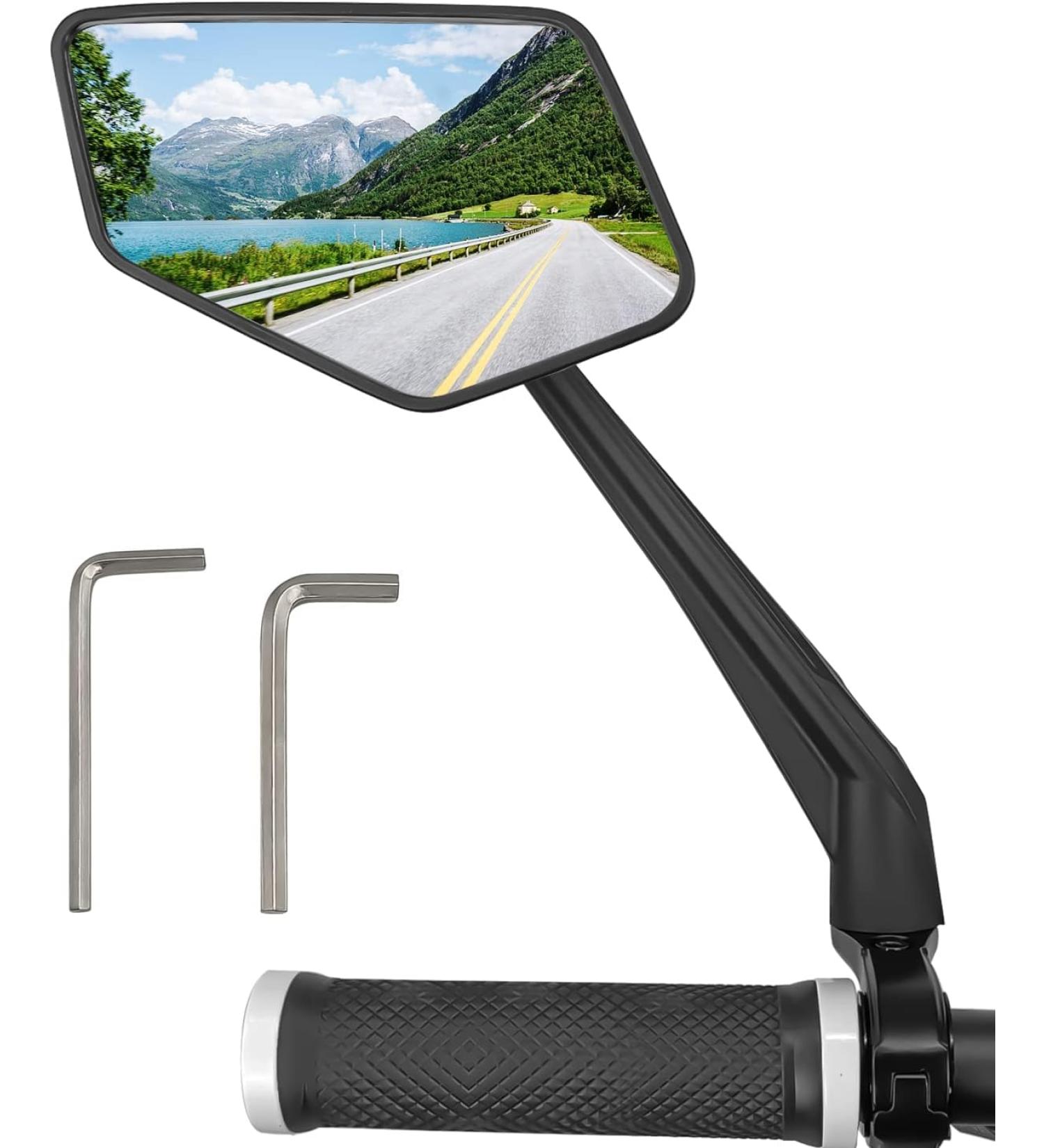 Arkham Extra Large Bicycle Mirror - 360 Swivel Shatterproof & Durable - Universal Fit for E-Bikes & Standard Bikes (Left Handlebar 21-25.4mm) - Buy Online on GoSupps.com