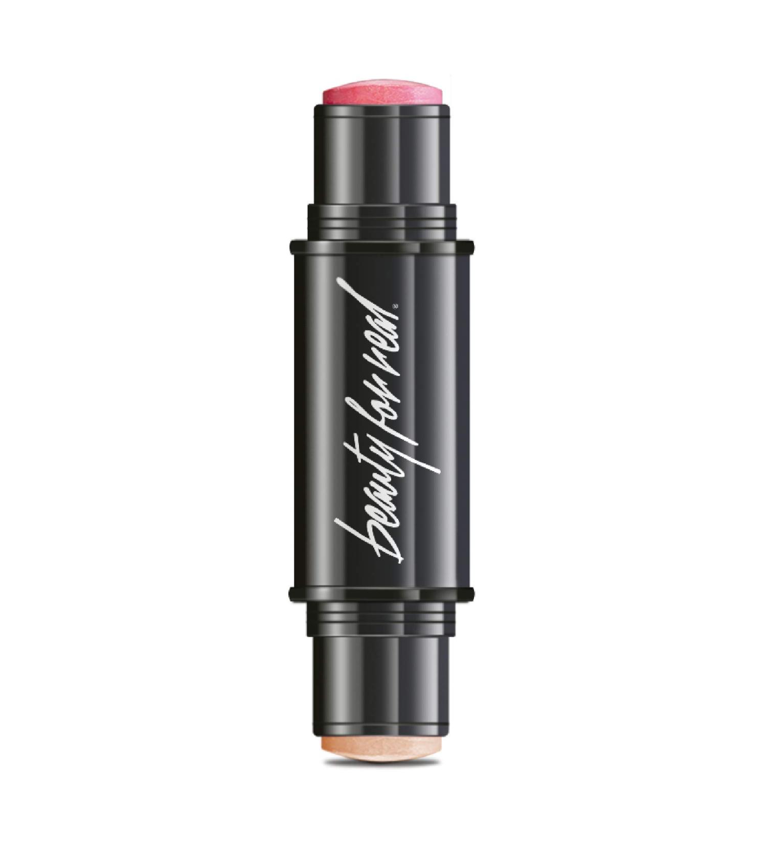 Beauty For Real Blush + Glo In the Pink + Get Lit - Cream-to-Powder Mineral Blush Highlighter Stick - Organic Vegan Formula - 0.32 oz - Buy Online on GoSupps.com