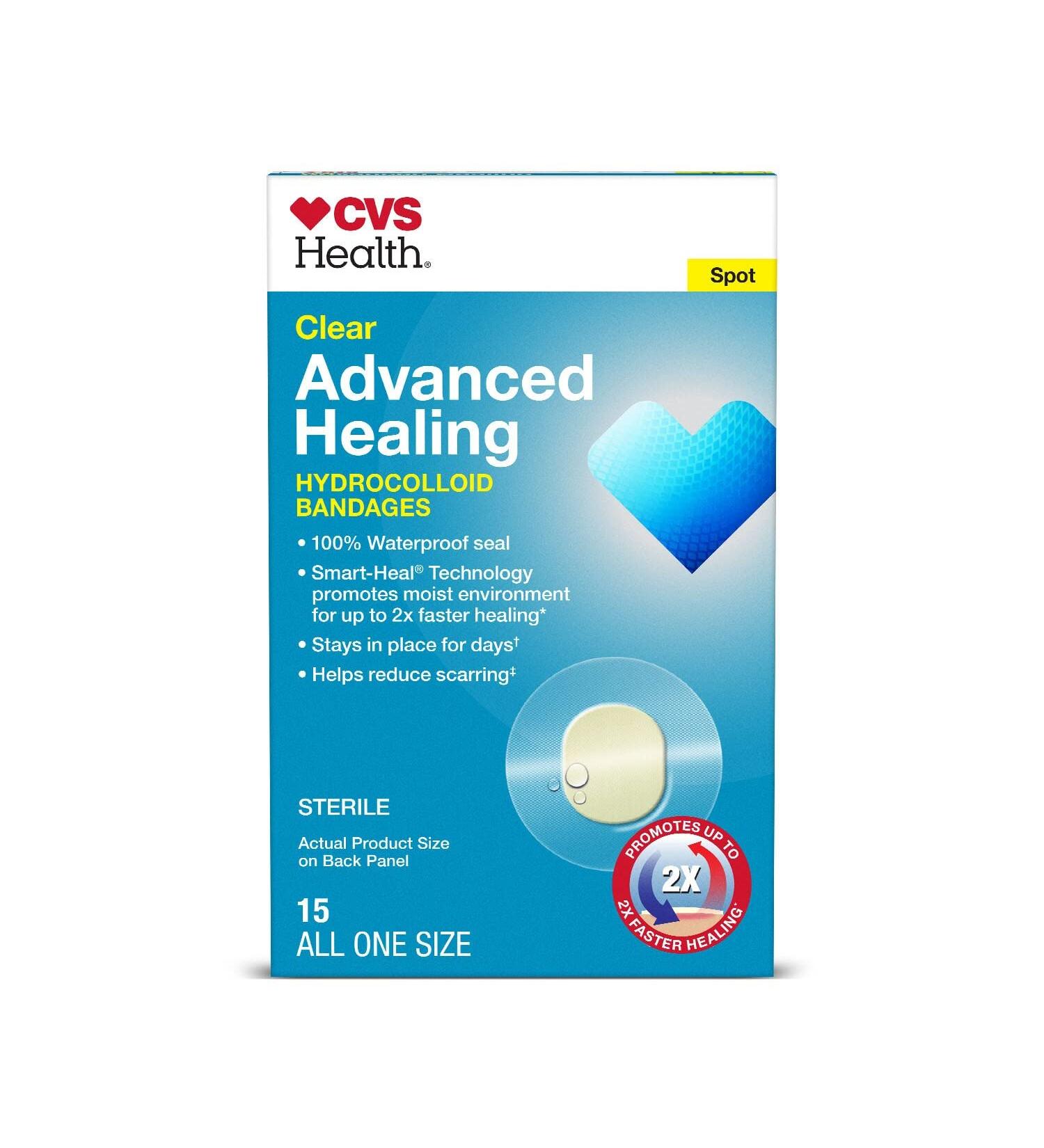 CVS Health Clear Advanced Healing Hydrocolloid Spot Bandages 15 ct - Fast Healing and Protection - Buy Online on GoSupps.com