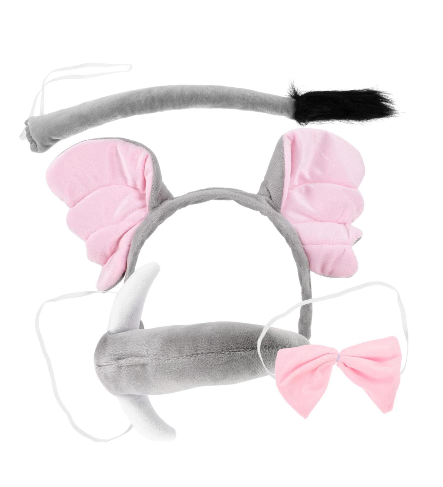 Mikinona 1 Set Elephant Headband Tail Decor Party Female Hairband Elephant Photo Props Elephant Ear Hair Wear Elephant Halloween Elephant Headdress Suite Fabric Child - Buy Online on GoSupps.com