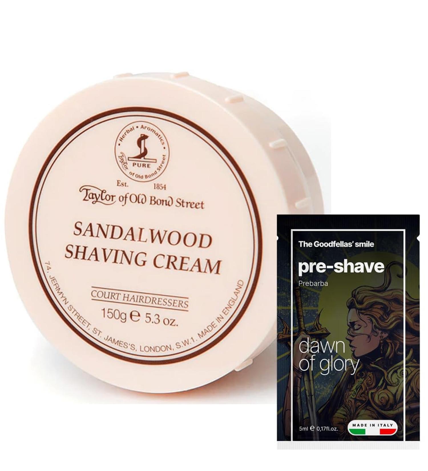 The Goodfellas' smile Taylor of Old Bond Street Set Sandalwood Shaving Foam 150g + The Goodfellas' smile Pre-beard Dawn of Glory