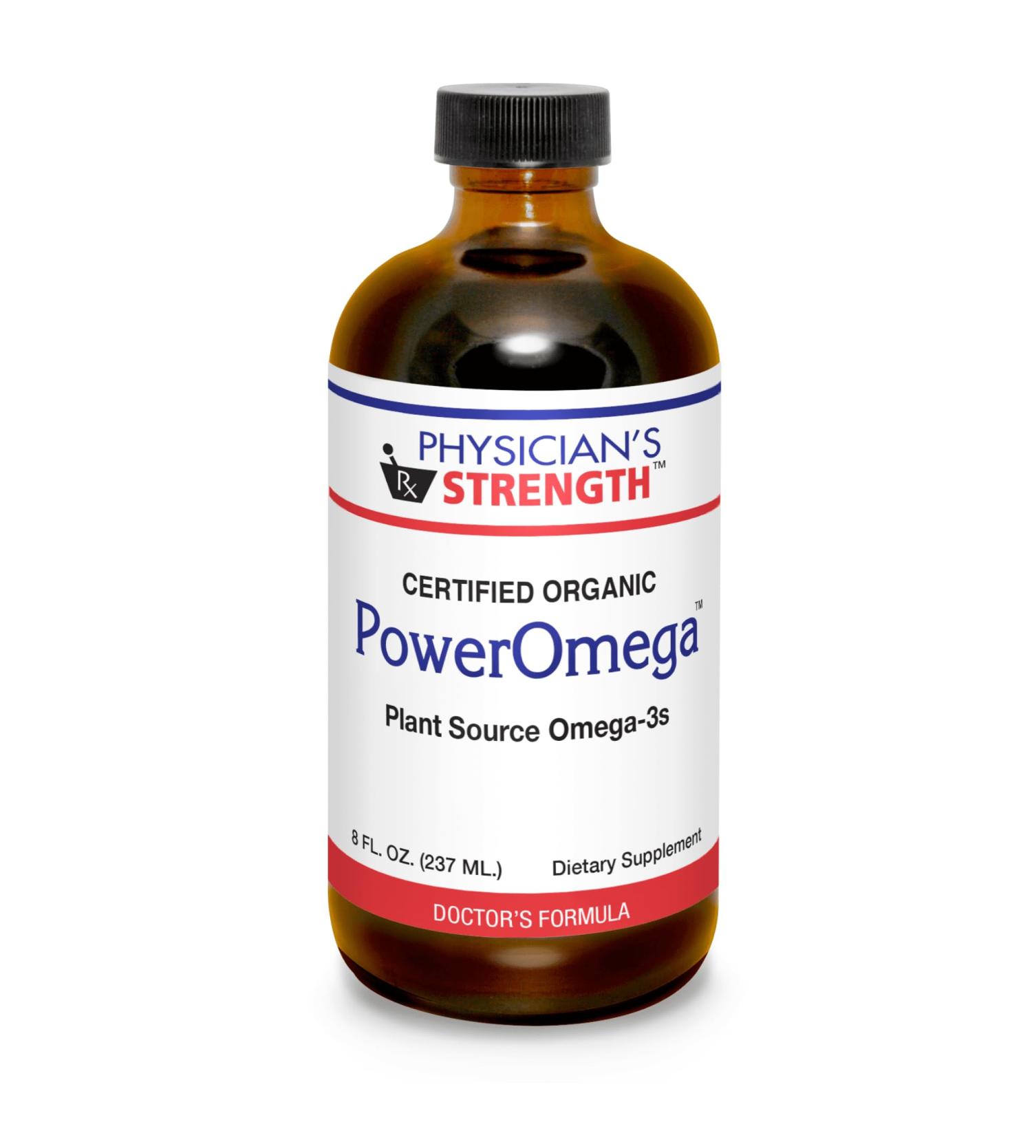 Physician's Strength PowerOmega - 8 fl oz - Plant Source Omega-3s - Certified Organic - 48 Servings - Buy Online on GoSupps.com