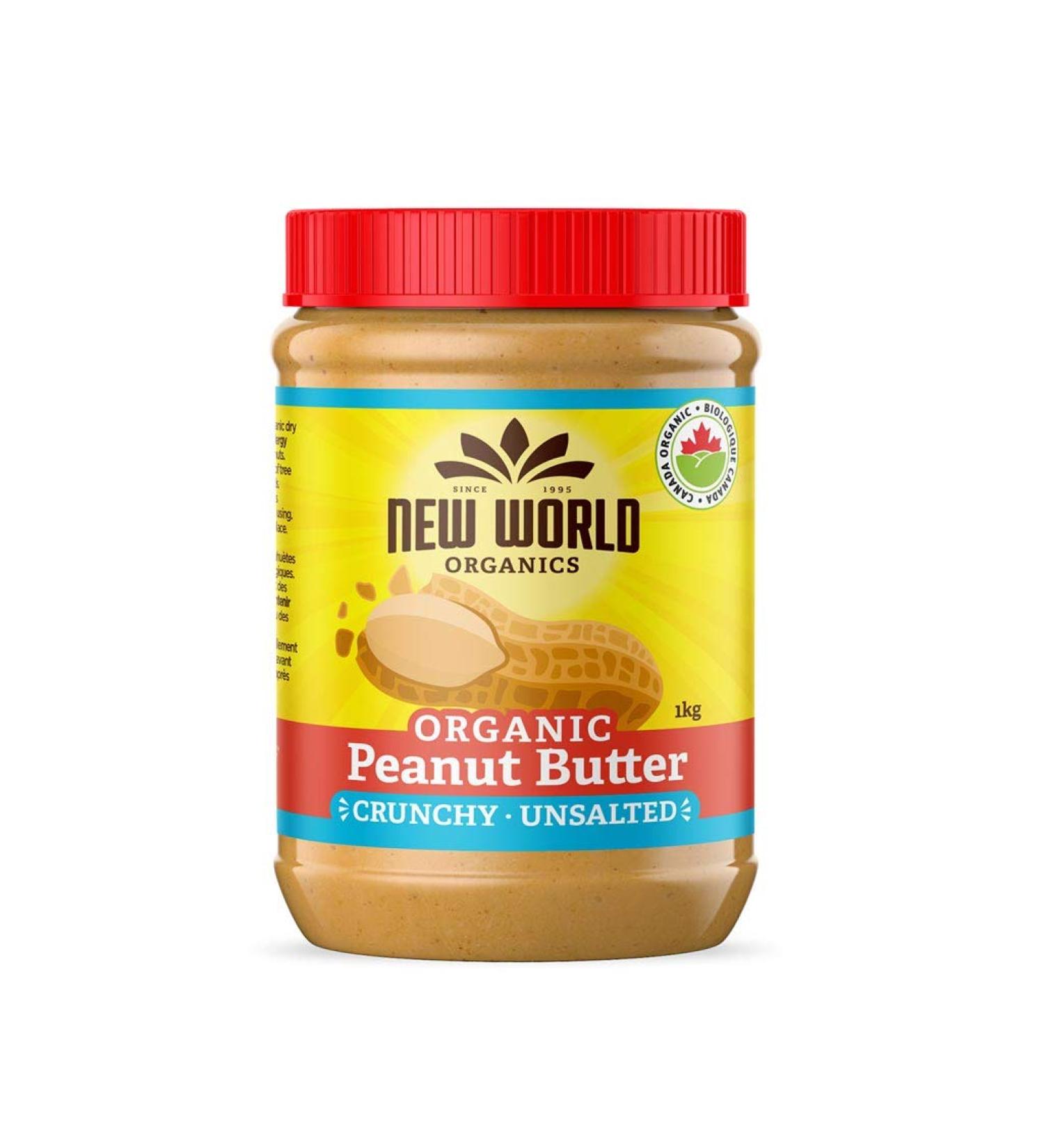New World Foods Peanut Butter Crunchy Unsalted Organic 1Kg Peanut 1 kg (Pack of 1) - Buy Online on GoSupps.com