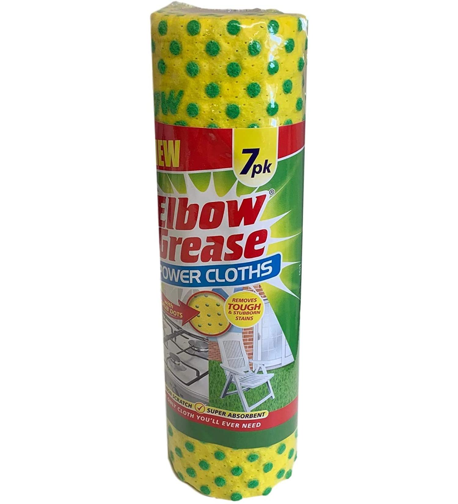 Elbow Grease 2 X 7pc Power Cloths Non Scratch Absorbent All Purpose Cleaning Pads Vinyl