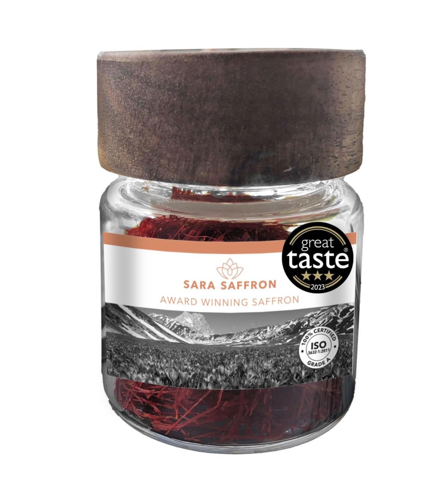 Sara Saffron Grade A+ 100% Authentic Saffron Threads - 5g Glass Jar - Buy Online on GoSupps.com