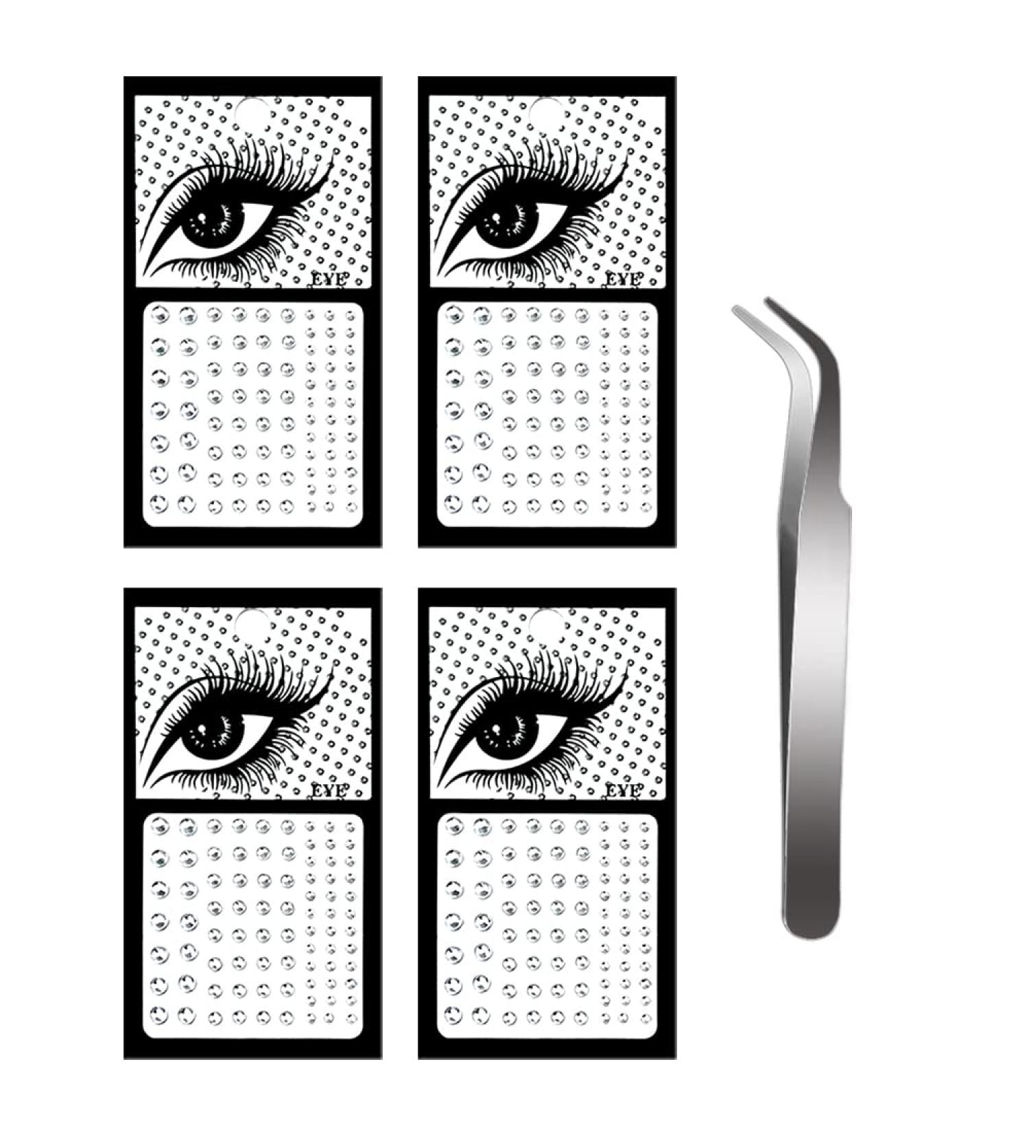 4 Sheets Self-Adhesive Face Gems and Rhinestone Stickers for Makeup - Acrylic Crystal Eye Jewels for Face - Stick On Rhinestones - Buy Online on GoSupps.com