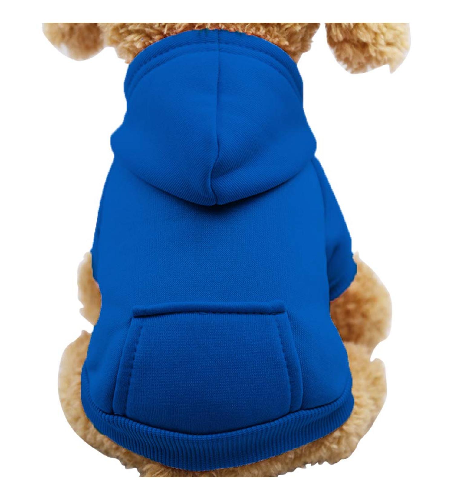 Winter Dog Hoodies with Bags - Warm Cotton Fashion for Small Dogs & Puppies | Chihuahua Coats & Costumes (XXS 2XS Dark Blue) - Buy Online on GoSupps.com