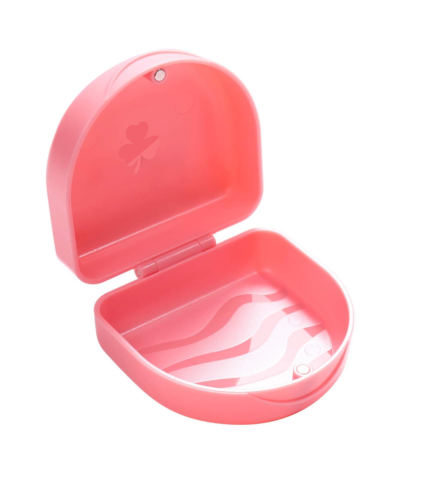 2 Pack Pink Orthodontic Retainer Case Set - Solid Retainer Holder - Buy Online on GoSupps.com