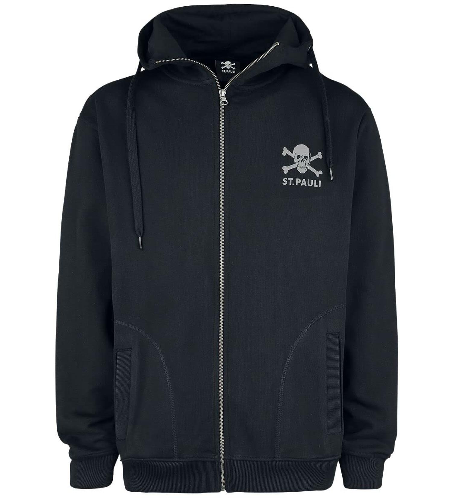 FC St. Pauli Hooded Jacket Skull - Black XXL | International Shipping Available - Buy Online on GoSupps.com