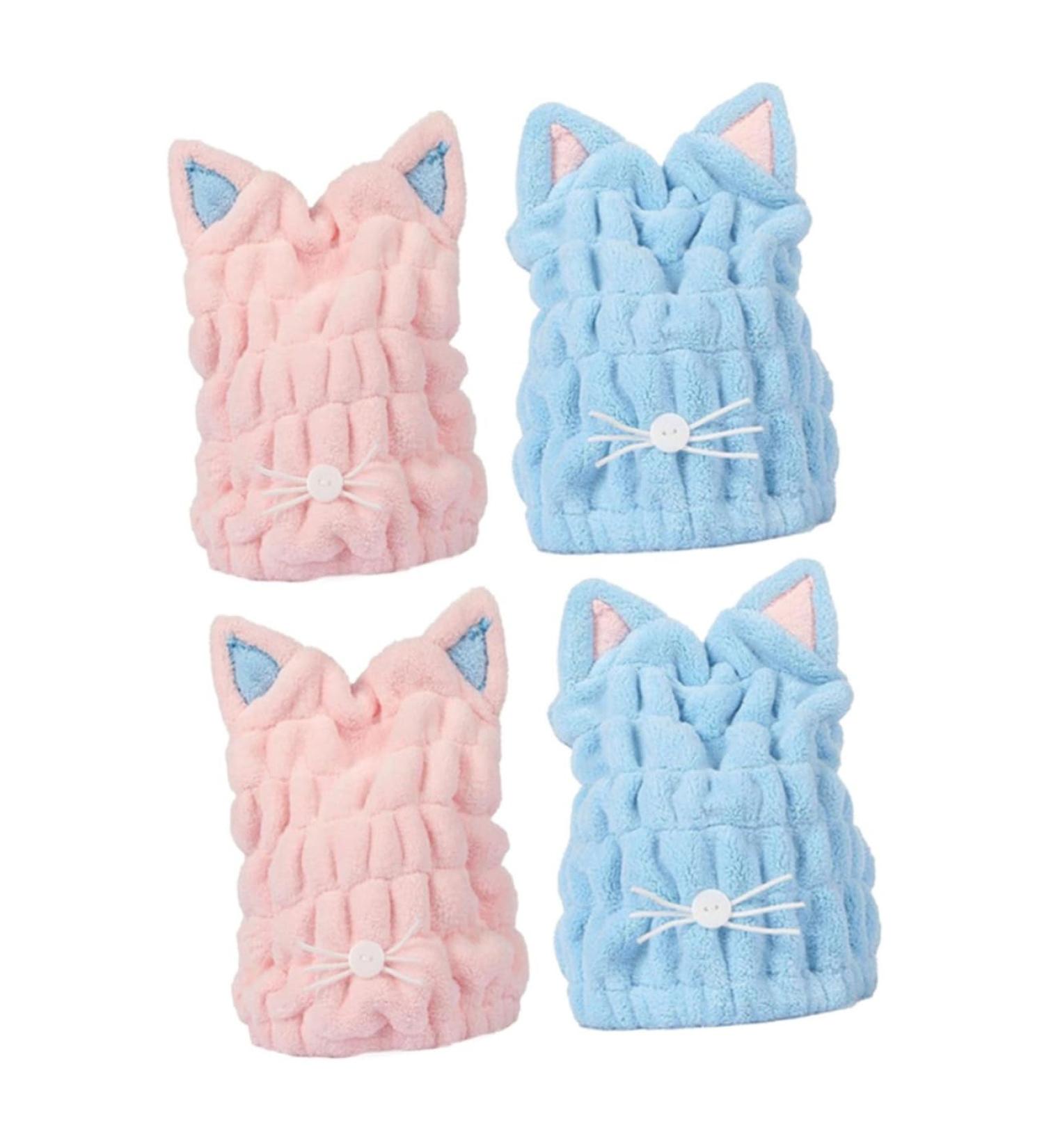 Housoutil 4 Pcs Thicken Shower Hair Drying Cap Fast Drying Cap Shower Cap Soft - Buy Online on GoSupps.com