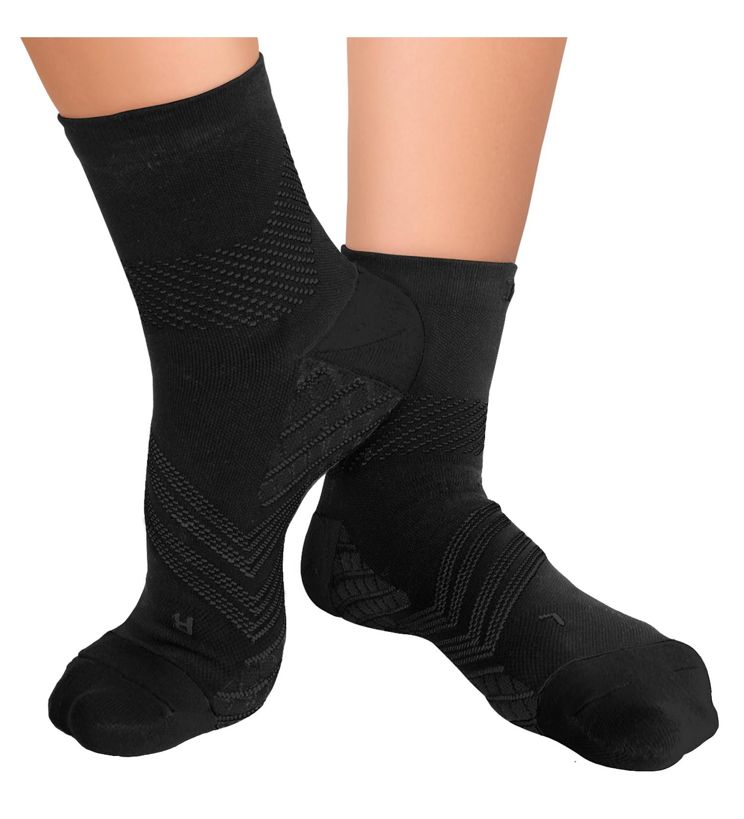 TechWare Pro Plantar Fasciitis Socks | Cushion Ankle Compression for Men & Women | Achilles Tendonitis Brace & Arch Support - Medium Black - Buy Online on GoSupps.com