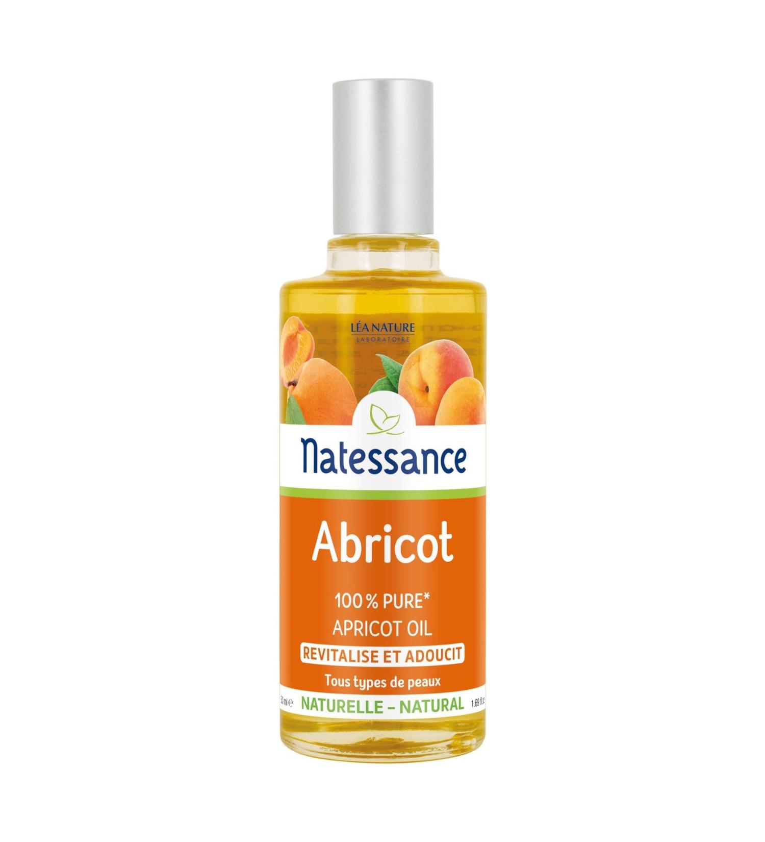 Natessance - Apricot Oil - Revitalizes and softens - Bottle of 50 ml