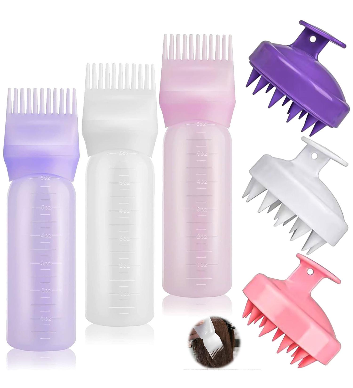 Vnklomes Hair Oil Applicator Set - 6 Pieces with Massage Brush & 160ml Root Ridge Bottle for Home & Salon Hair Care - Buy Online on GoSupps.com