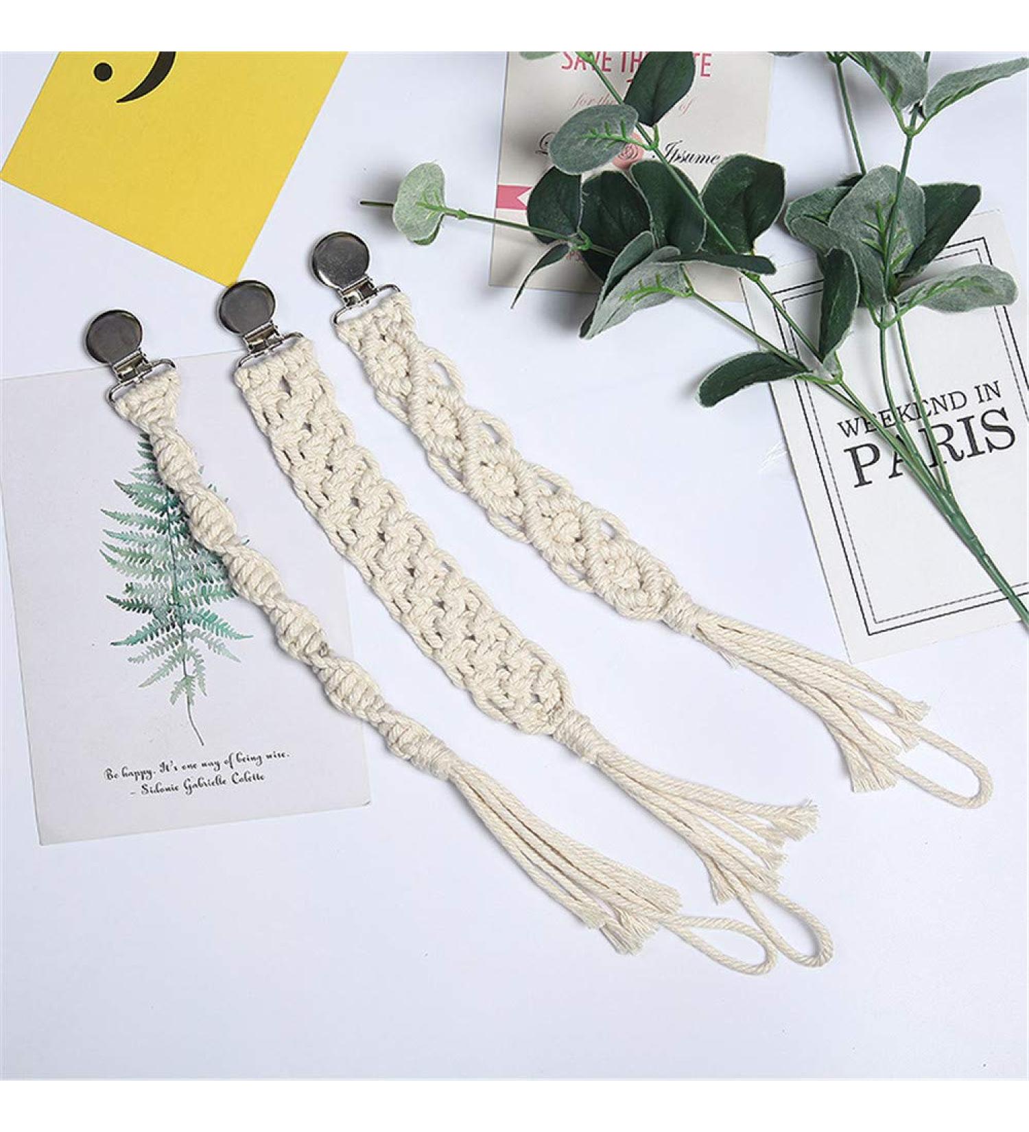 Buy 3-Piece Pacifier Chain Set - Cotton Clips with Stainless Steel Clamps for Unisex Babies - International Shipping Available - Buy Online on GoSupps.com