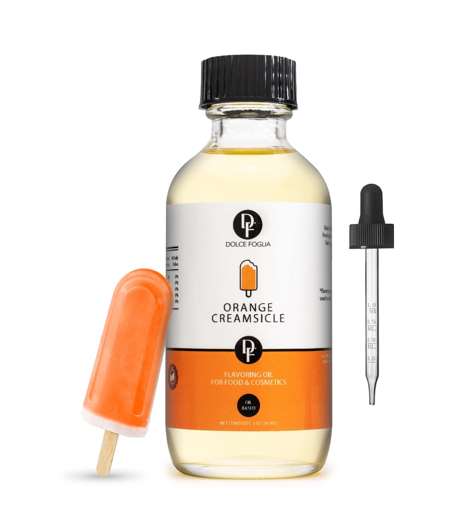 Dolce Foglia Orange Creamsicle Flavoring Oil - 2 Oz | Multipurpose Extract for Candy Making, Baking, Lip Balm, Ice Cream | All Natural, Ultra Concentrated - Buy Online on GoSupps.com