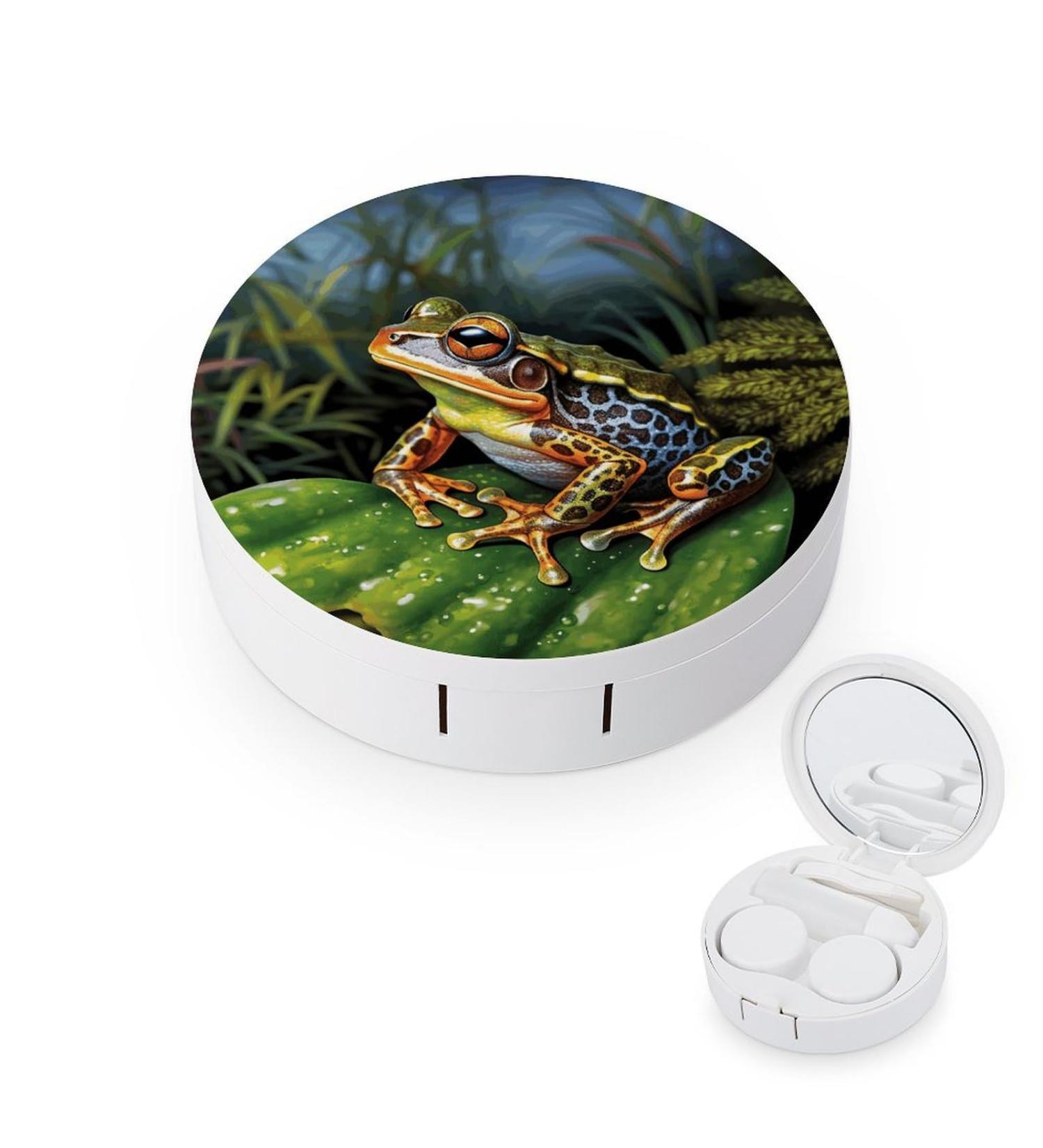 Shop Tropical Frog Portable Contact Lens Case - Travel-Friendly Storage Box for Lenses | International Shipping - Buy Online on GoSupps.com