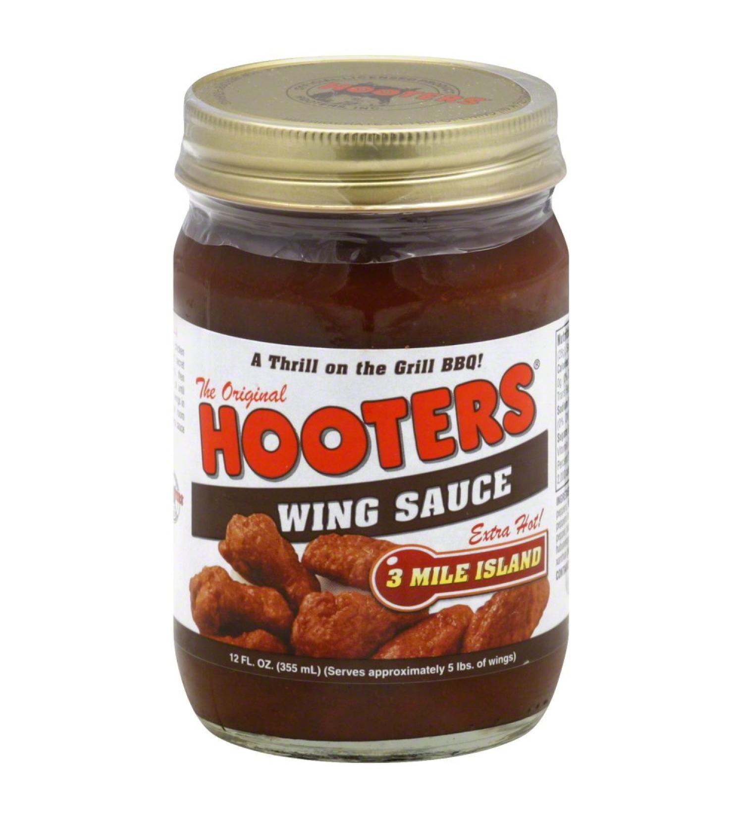 Hooters Wing Sauce, 3 Mile Island, 12 Ounce (Pack of 6) Barbecue 12 Ounce (Pack of 6)