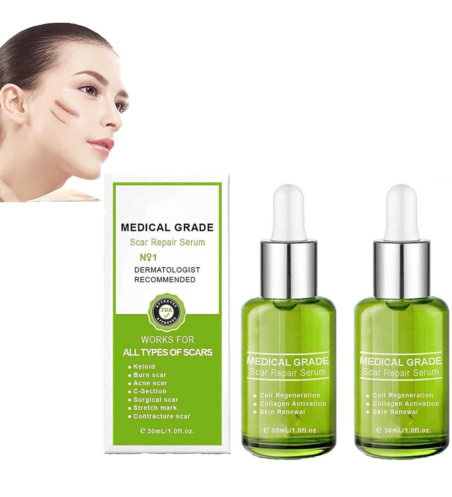Goopgen Advanced Scar Repair Serum - Medical Grade Treatment for Acne, Surgical Scars, and Stretch Marks (2pcs) - Buy Online on GoSupps.com