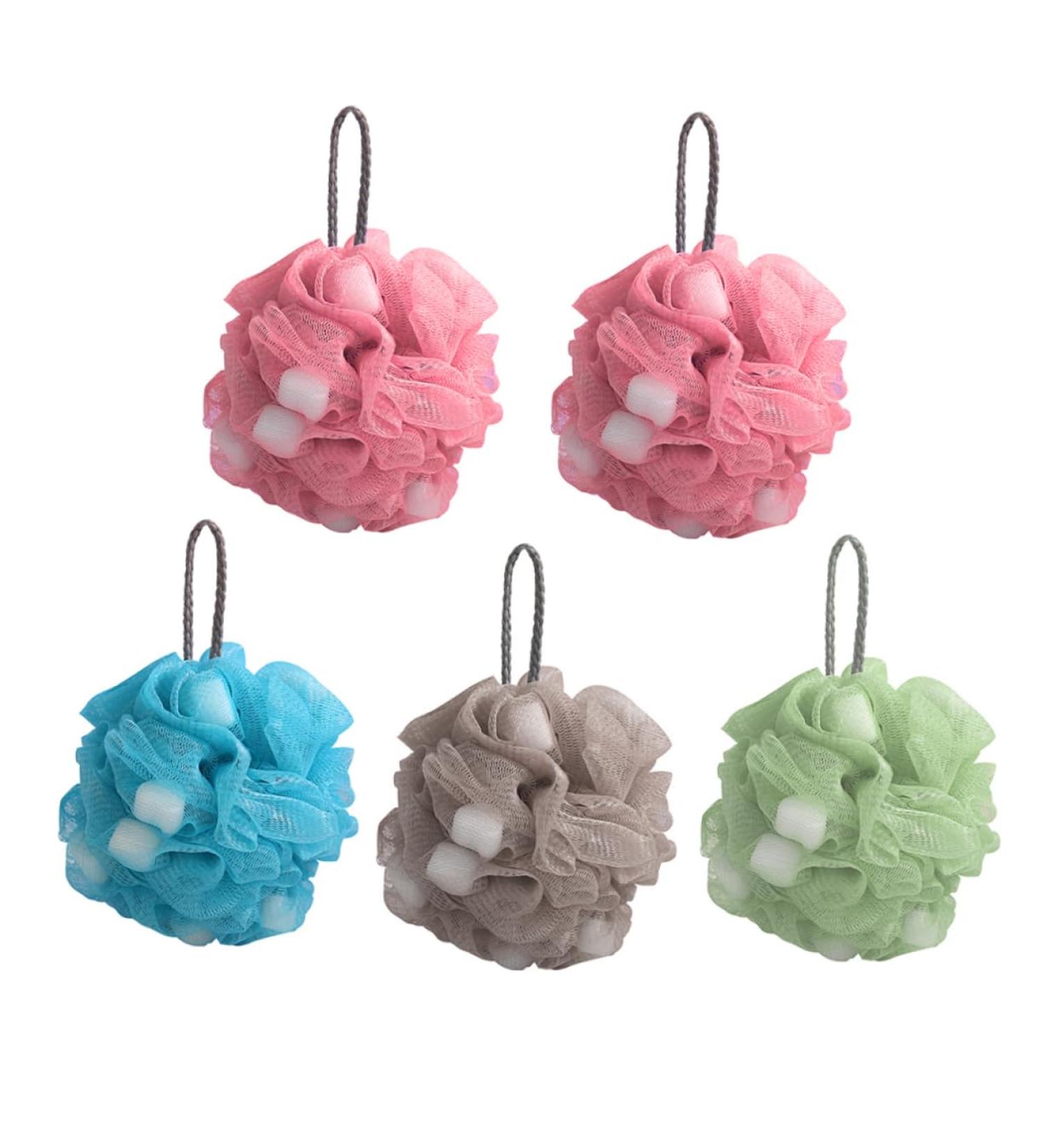 Healeved 5pcs Soft Sponge Bath Balls - Exfoliating Shower Loofah for Babies Kids & Adults - Super Soft Scrubber for a Luxurious Bath Experience - Buy Online on GoSupps.com