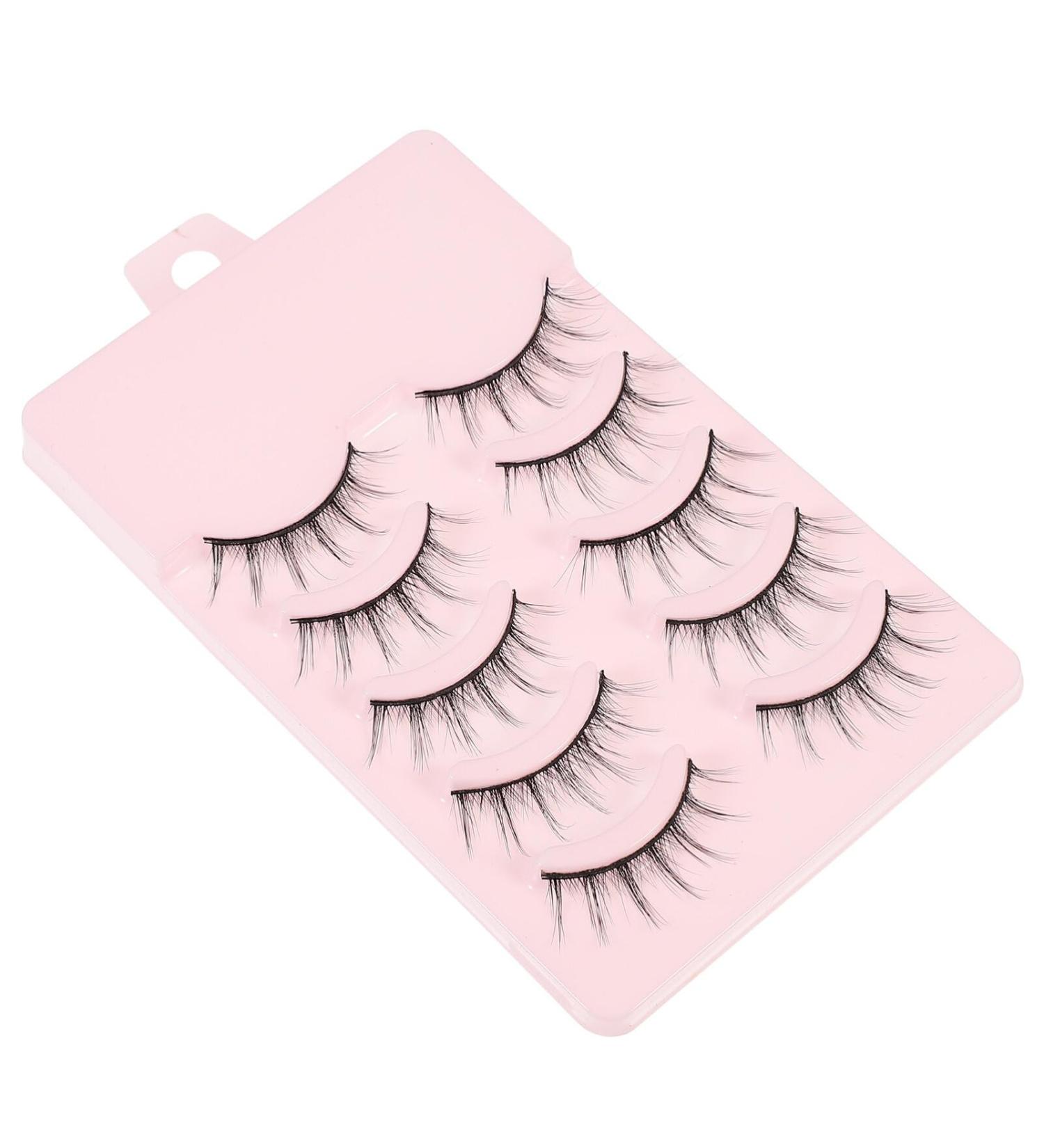 Beavorty 5 Pairs eyelash soft light fake lash Natural False Lashes Magnetic natural fake lashes Makeup Lash Reusable Lashes 3D Affect Lashes Multi-Layer Lashes 5d section fiber Adhesive