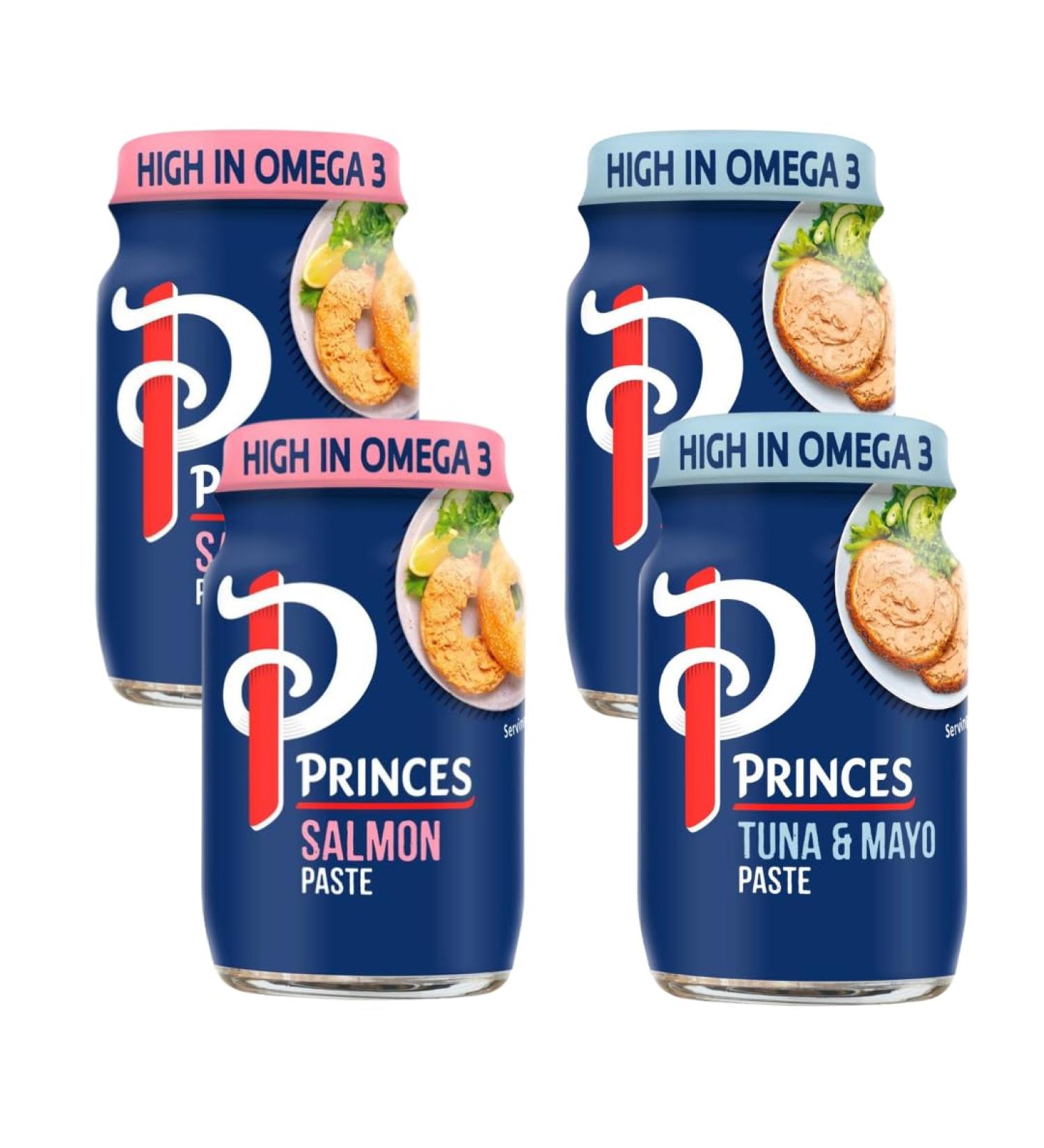 Sandwich Spread Bundle Containing Princes Salmon Paste 75g x2 and Princes Tuna & Mayo Paste 75g x2 (4 Pack) - Buy Online on GoSupps.com