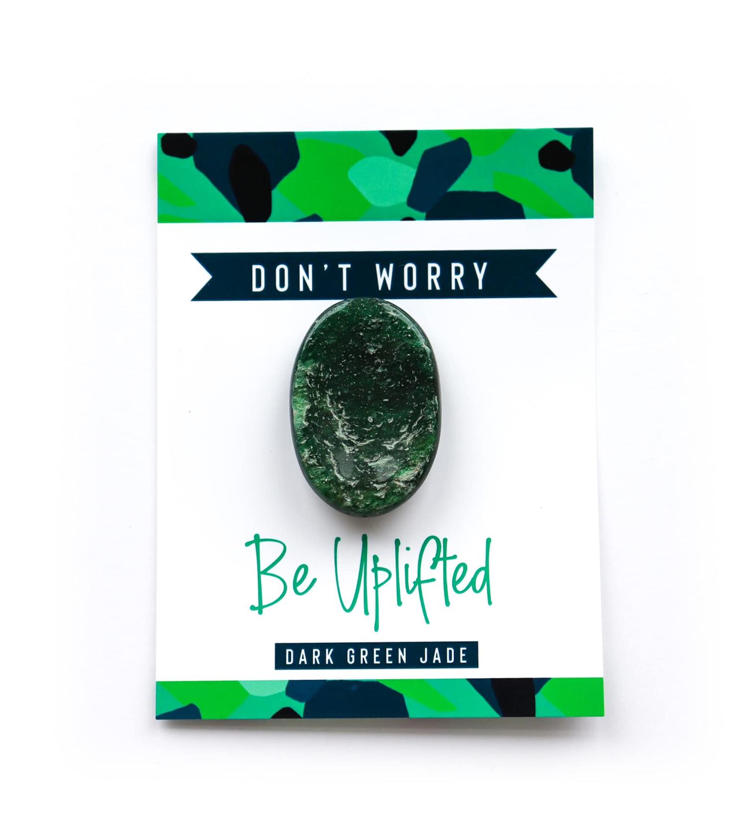 Dark Green Jade Crystal Thumb Stone for Meditation, Stress Relief, and Chakra Healing - Spiritual Energy Gift - Buy Online on GoSupps.com