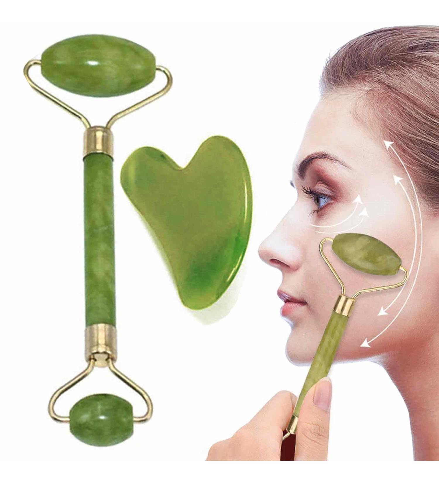 Jade Roller - Smooth Roller for Face Face Roller Skin Care Muscle Relaxing for Keeping Youthful Skin Tone Decrease Puffiness Improve Skin Elasticity - Buy Online on GoSupps.com